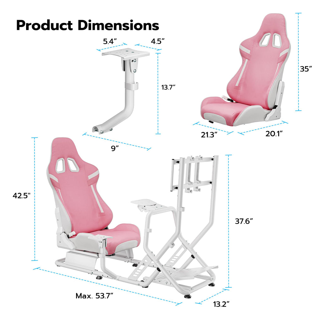 ARES WING Sim Racing Cockpit, Racing Wheel Stand with Seat, Formula and GT Racing Simulator Cockpit Compatible with Fanatec, Thrustmaster, Logitech, Moza Racing Games on PS5, PS4, Xbox and PC
