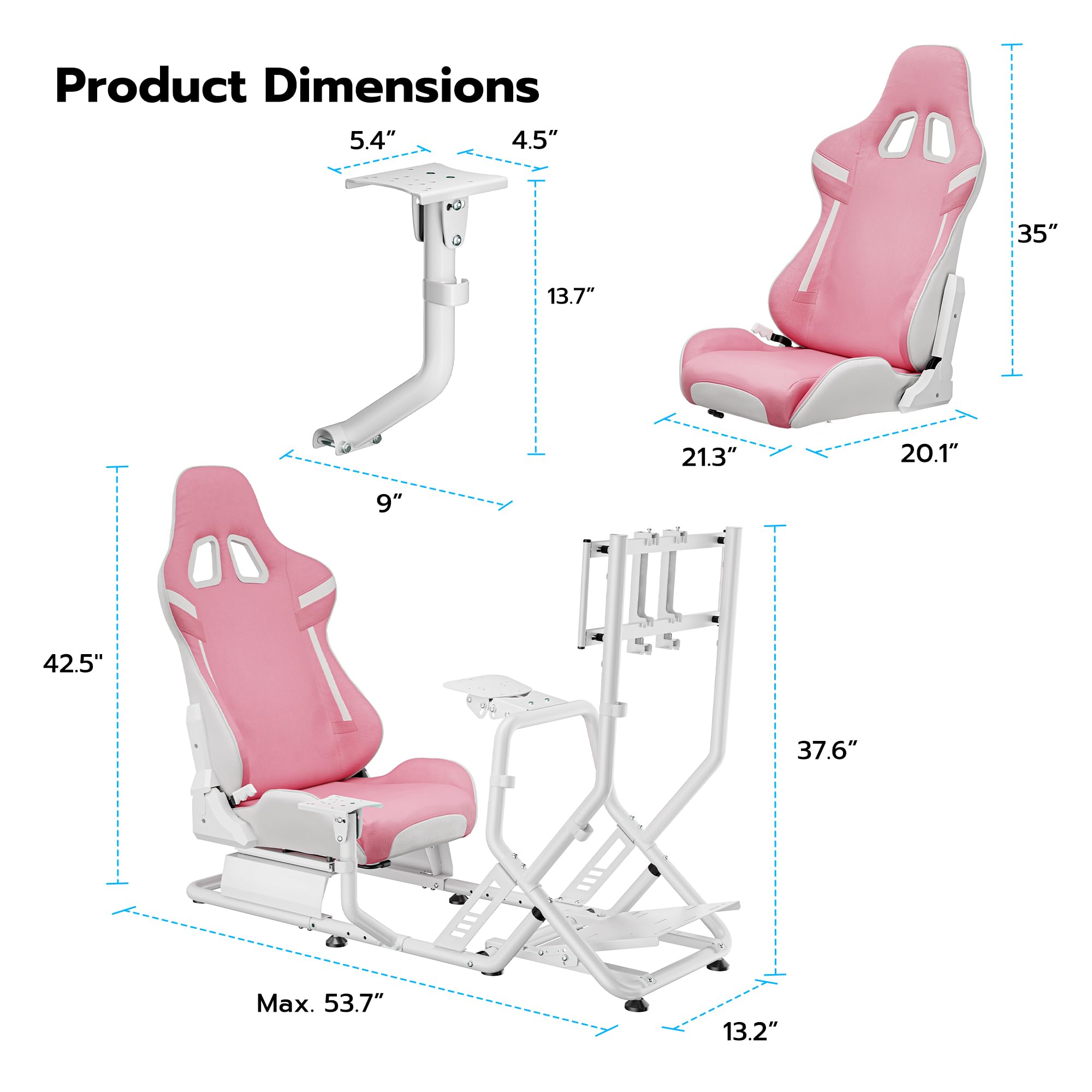 ARES WING Sim Racing Cockpit, Racing Wheel Stand with Seat, Formula and GT Racing Simulator Cockpit Compatible with Fanatec, Thrustmaster, Logitech, Moza Racing Games on PS5, PS4, Xbox and PC