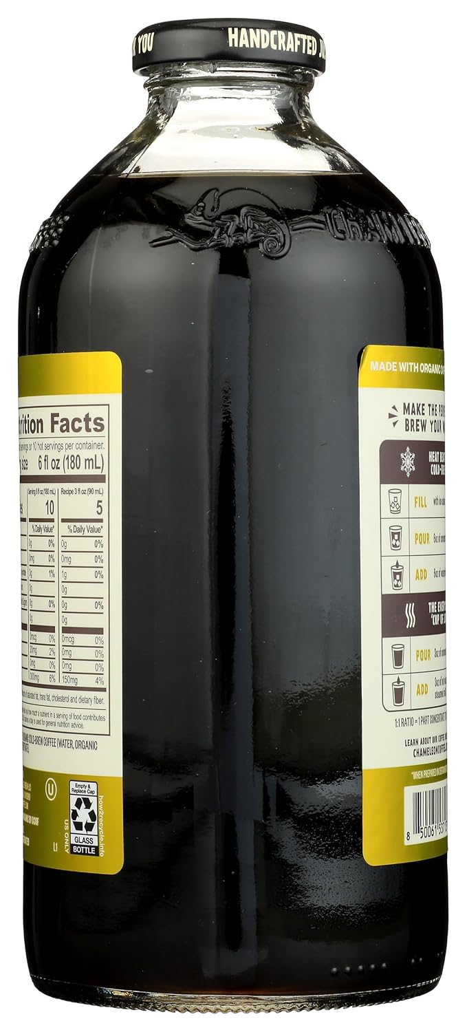 Chameleon Cold Brew, Coffee Cold Brew Concentrate Blonde Roast Organic, 32 Fl Oz