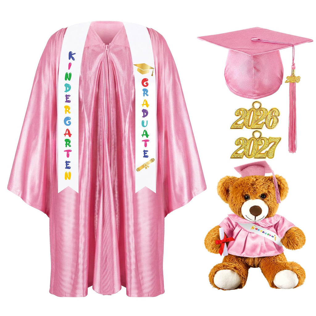 Sintuff 7 Pcs Kindergarten Preschool Graduation Cap and Gown with Bear Gifts 2026 Grad Stole Tassel Sash for Toddler Kids