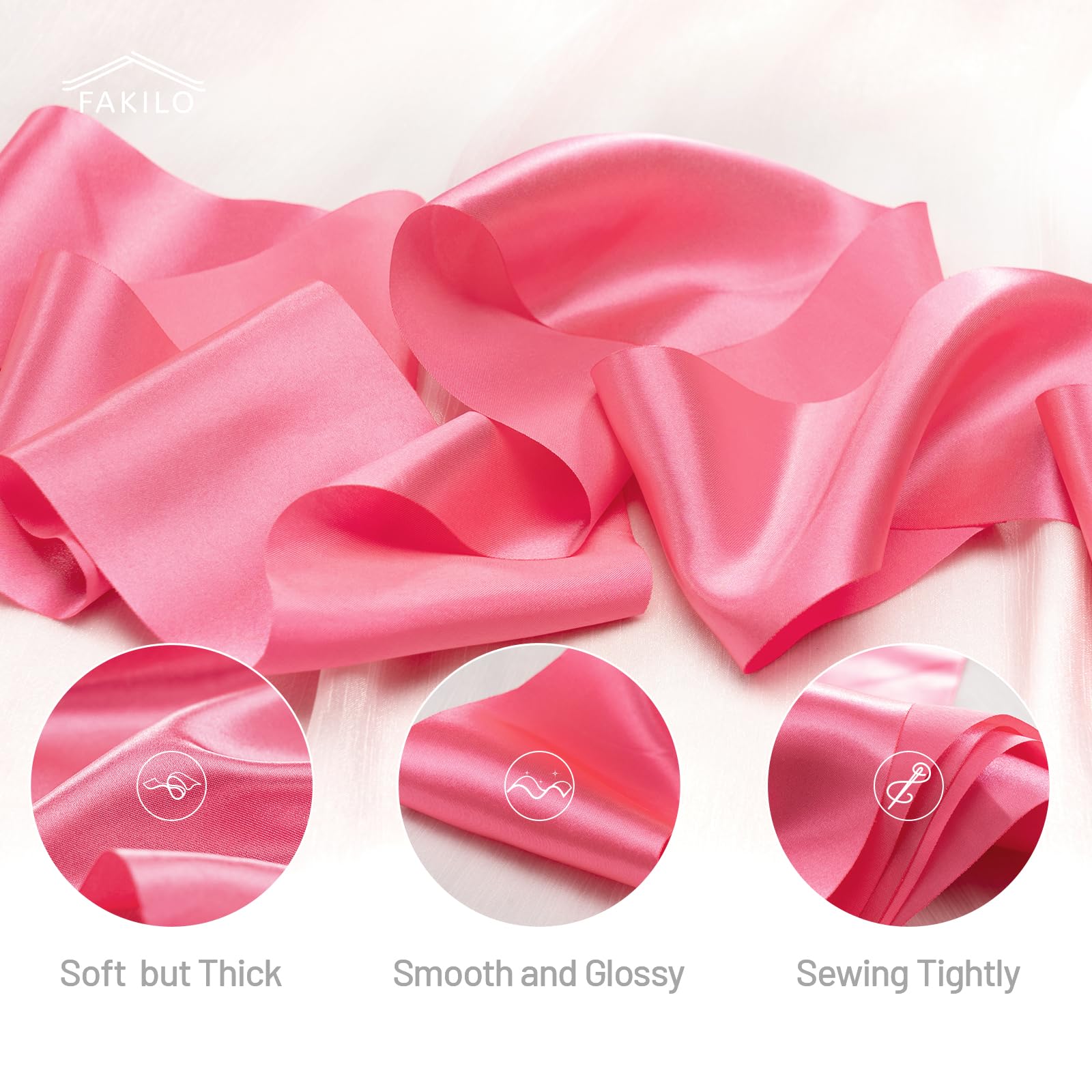 FAKILO Black Satin Ribbon 4 Inch x 22 yd Wide for Grand Opening Business Cuttings Ceremony Bow Christmas Festival Decor