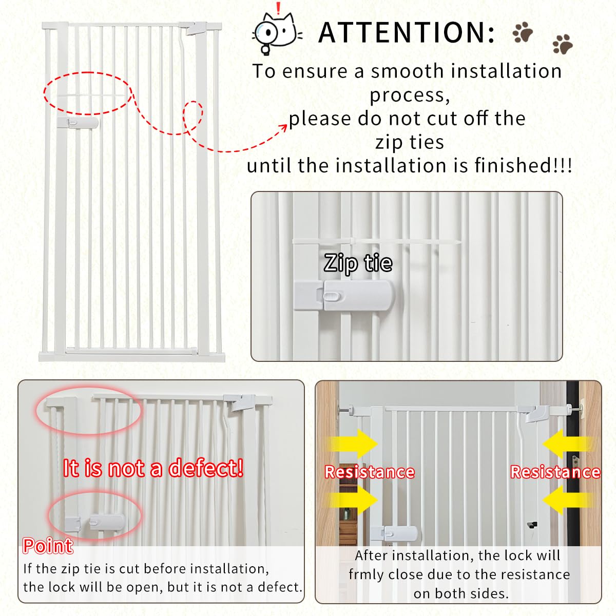 Lumizone Extra Tall Cat Gate Extension Kit 55.12" High 4.13" Wide Black | Tall Pet Gate Dog Gate for Doorway Hallway Stairs Pressure Mounted Extra Wide 1.37" Gap No Drilling