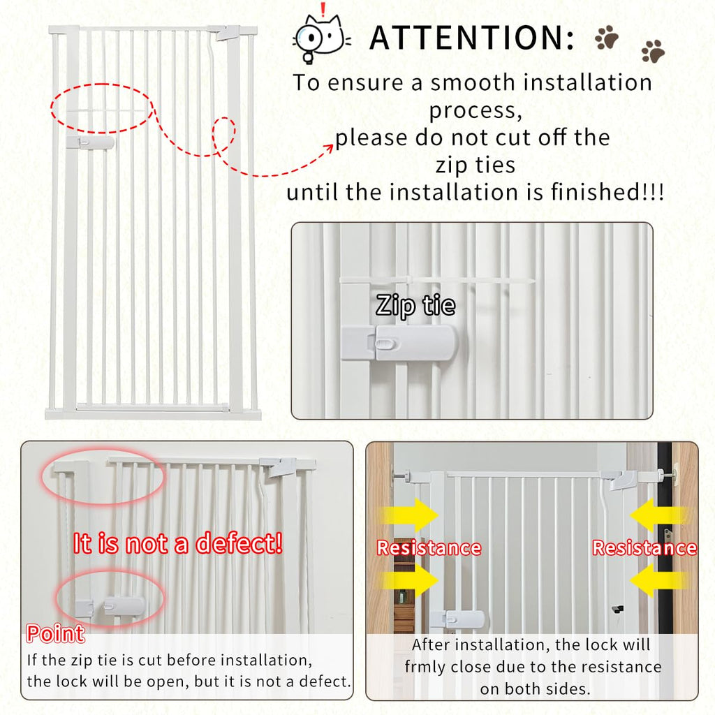 Lumizone Extra Tall Cat Gate Extension Kit 55.12" High 4.13" Wide Black | Tall Pet Gate Dog Gate for Doorway Hallway Stairs Pressure Mounted Extra Wide 1.37" Gap No Drilling