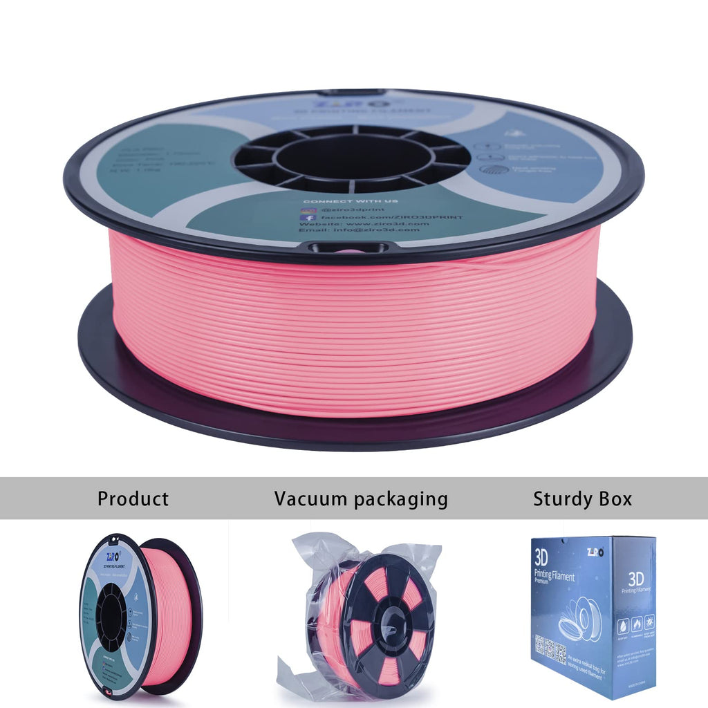 ZIRO 3D Printer Filament, PLA Filament 1.75mm, Black pla 1KG(2.2lbs), Dimensional Accuracy +/- 0.03mm, Fits Most FDM Printer AMS System,3D Printing Filament Spool Black (Plastic Reel)