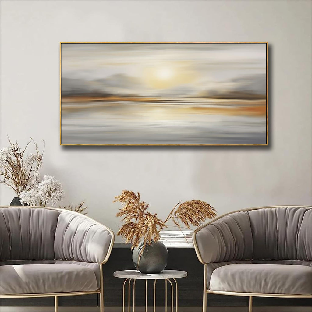 VHMING Abstract Wall Art Artwork Retro Trees Pictures Decor Canvas Painting Framed Ready to Hang Living Room Bedroom and Office Wall Decor 20x40 Inch