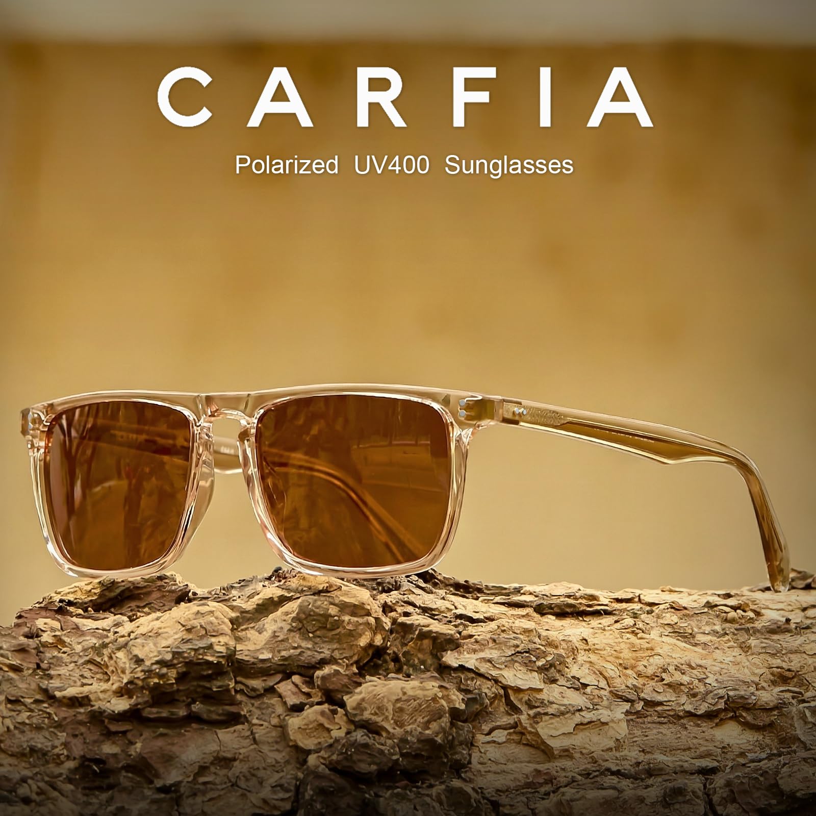CARFIA Retro Polarized Sunglasses for Men UV Protection Hand-crafted Acetate Frame Fashion Cool Sun Glasses CA53572