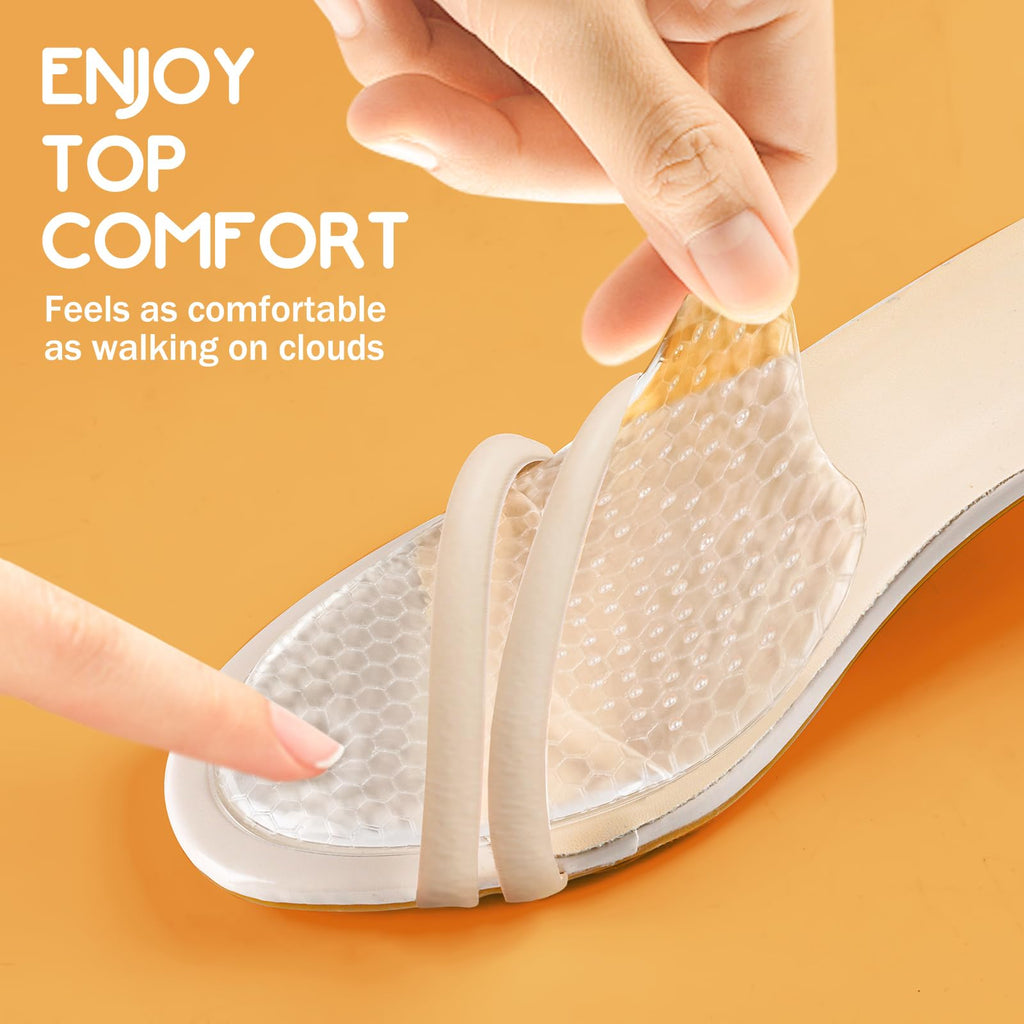 ZAIWOO Metatarsal Pads for Women, Ball of Foot Cushions, Heel Inserts, High Heel Comfort Pads (2 Pairs), Anti Slip, Invisible Design