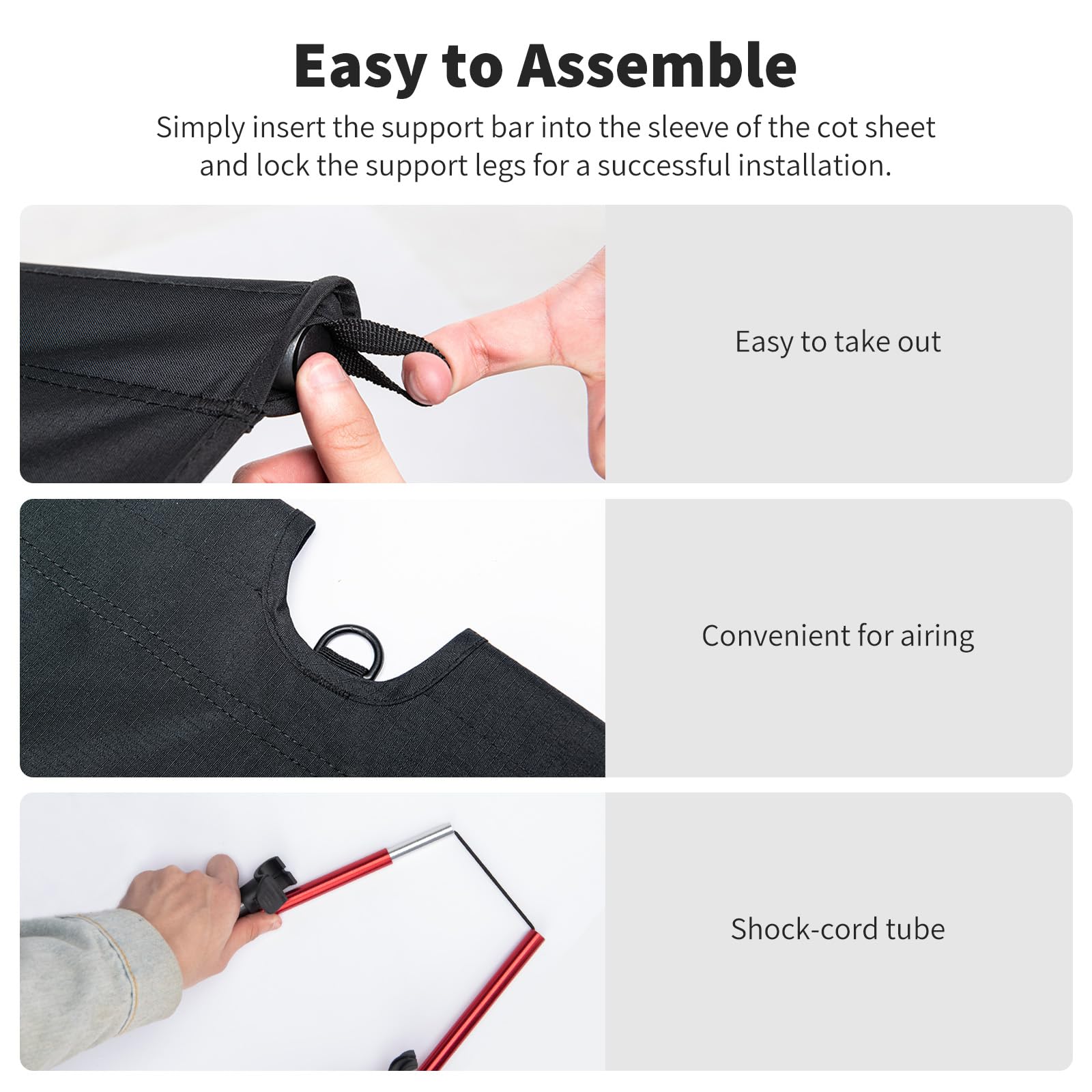 Naturehike Ultralight Camping Cot, Easy to Assemble Folding Tent Cot, Compact & Protable Camping Bed for Camping, Mountaineering, & Hiking, Supports 330lbs with Carry Bag, Kahki