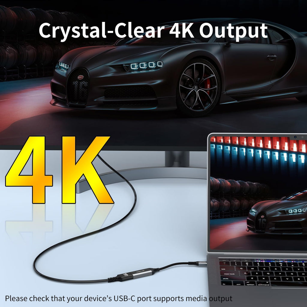QianLink USB Type C to HDMI Adapter, USB C to HDMI 4K Cable [Thunderbolt 3/4] for MacBook Pro/Air 2023, iPhone 15 16 17 Pro Max, Dell XPS, Pixelbook, Surface, IPad Pro, iMac, XPS 17, Galaxy S25 S24