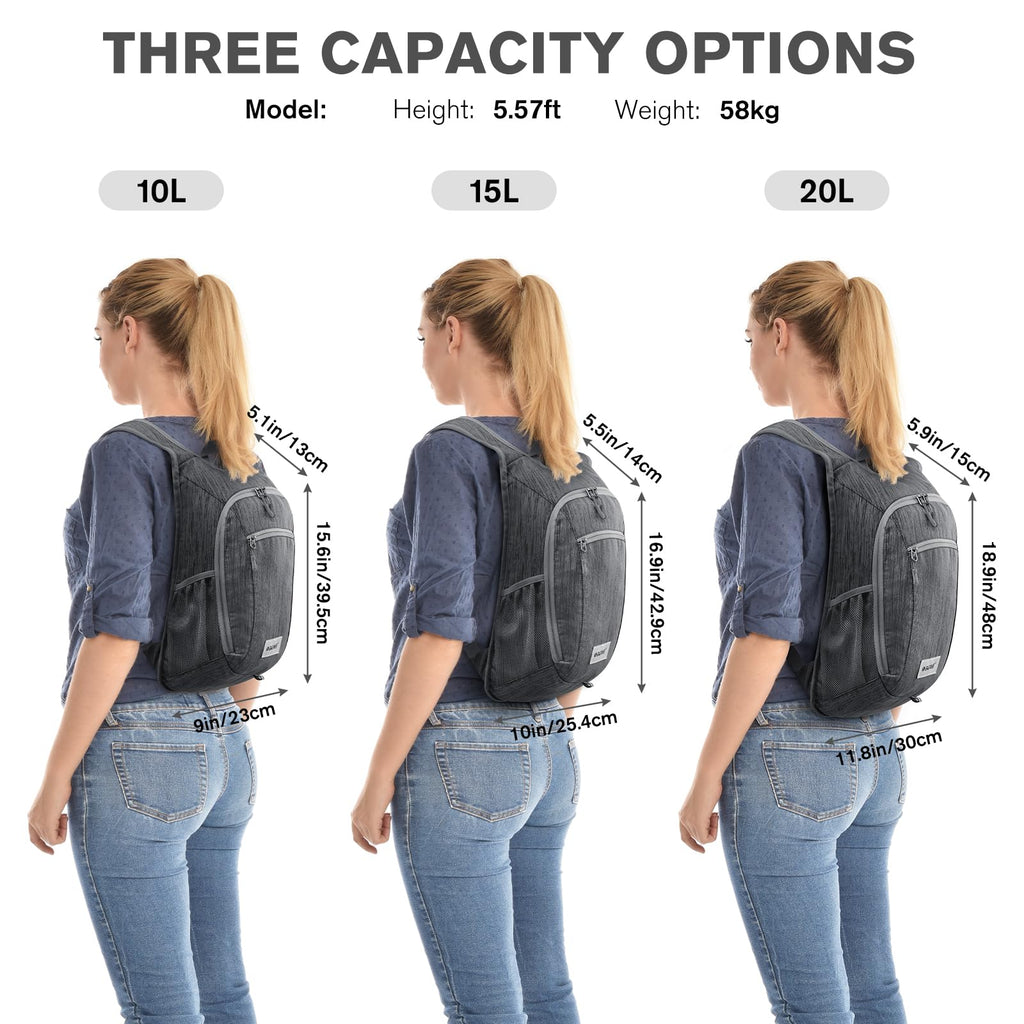 G4Free 10L/15L Hiking Backpack Lightweight Packable Hiking Daypack Small Travel Outdoor Foldable Shoulder Bag