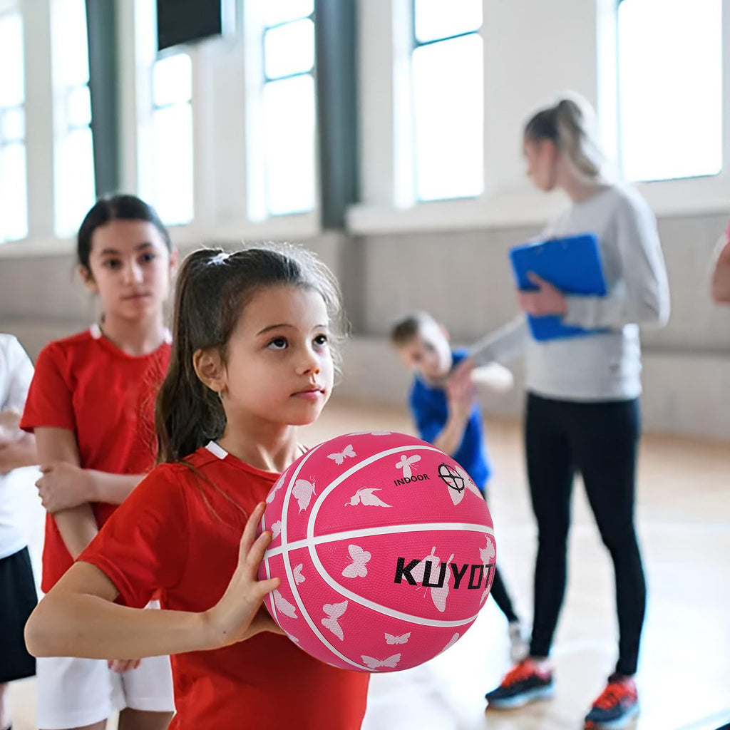 KUYOTQ Kids Youth Adult Size 3/4/5/6/7 (22/25.5/27.5/28.5/29.5") Basketball Premium Rubber or Faux Leather Basketball Indoor Outdoor Basketball for Boys Girls Womens Mens Basketball Gifts (Deflated)
