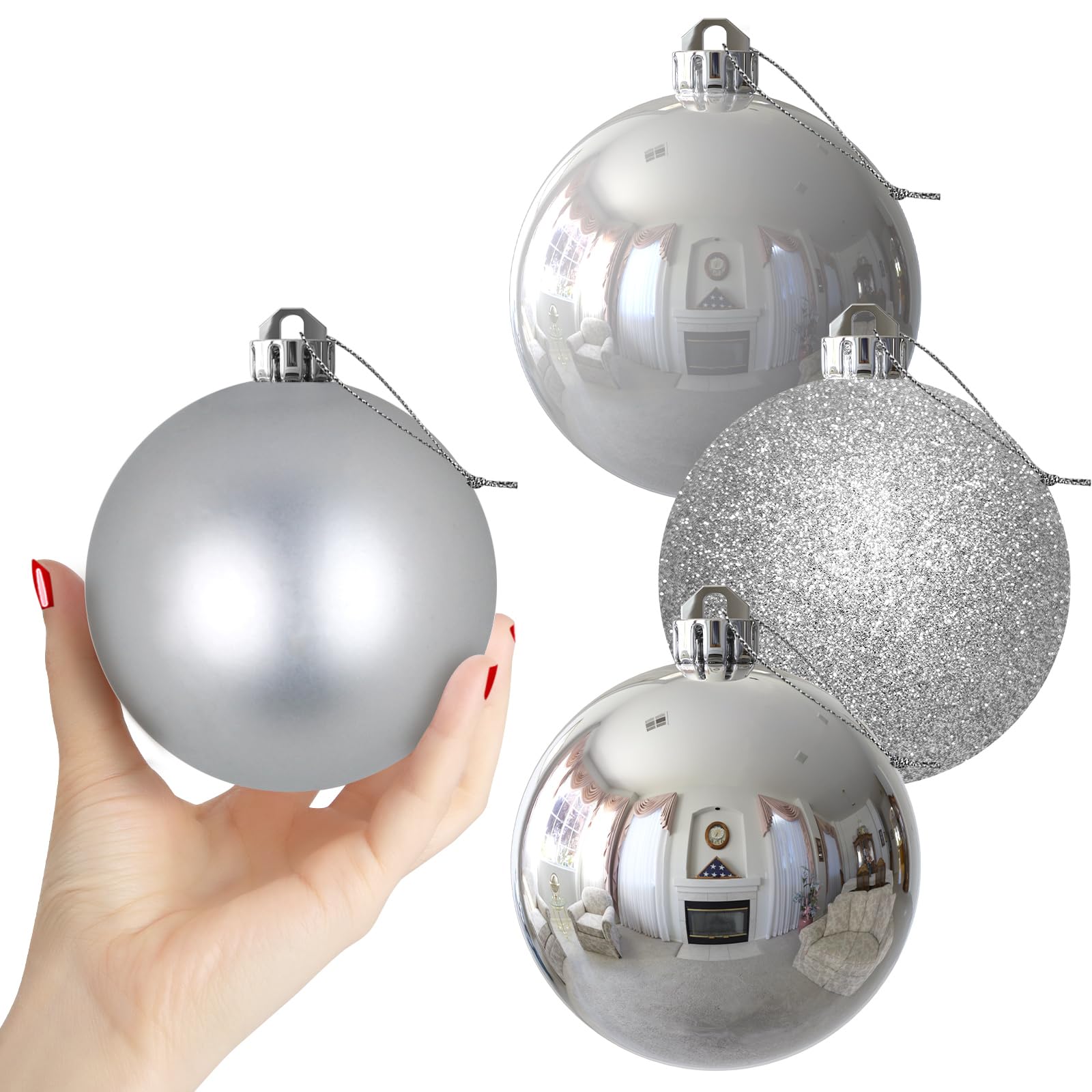 Bubblegun Pink 1.6" Small Christmas Balls Christmas Tree Decoration Ornaments Shatterproof Hanging Balls for Birthday Halloween Holiday Wedding Decorations Set of 12pcs