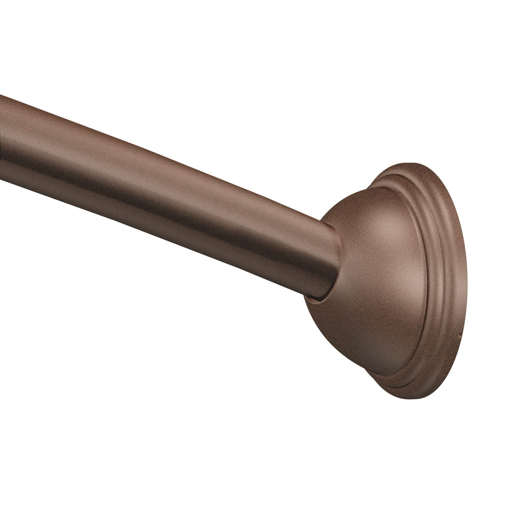 Moen Brushed Gold 54 to 72-Inch Adjustable Single Curved Shower Rod, Wall Mounted Permanent Curtain Bar for Bathroom, CSR2160BG