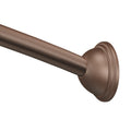 Moen Brushed Gold 54 to 72-Inch Adjustable Single Curved Shower Rod, Wall Mounted Permanent Curtain Bar for Bathroom, CSR2160BG