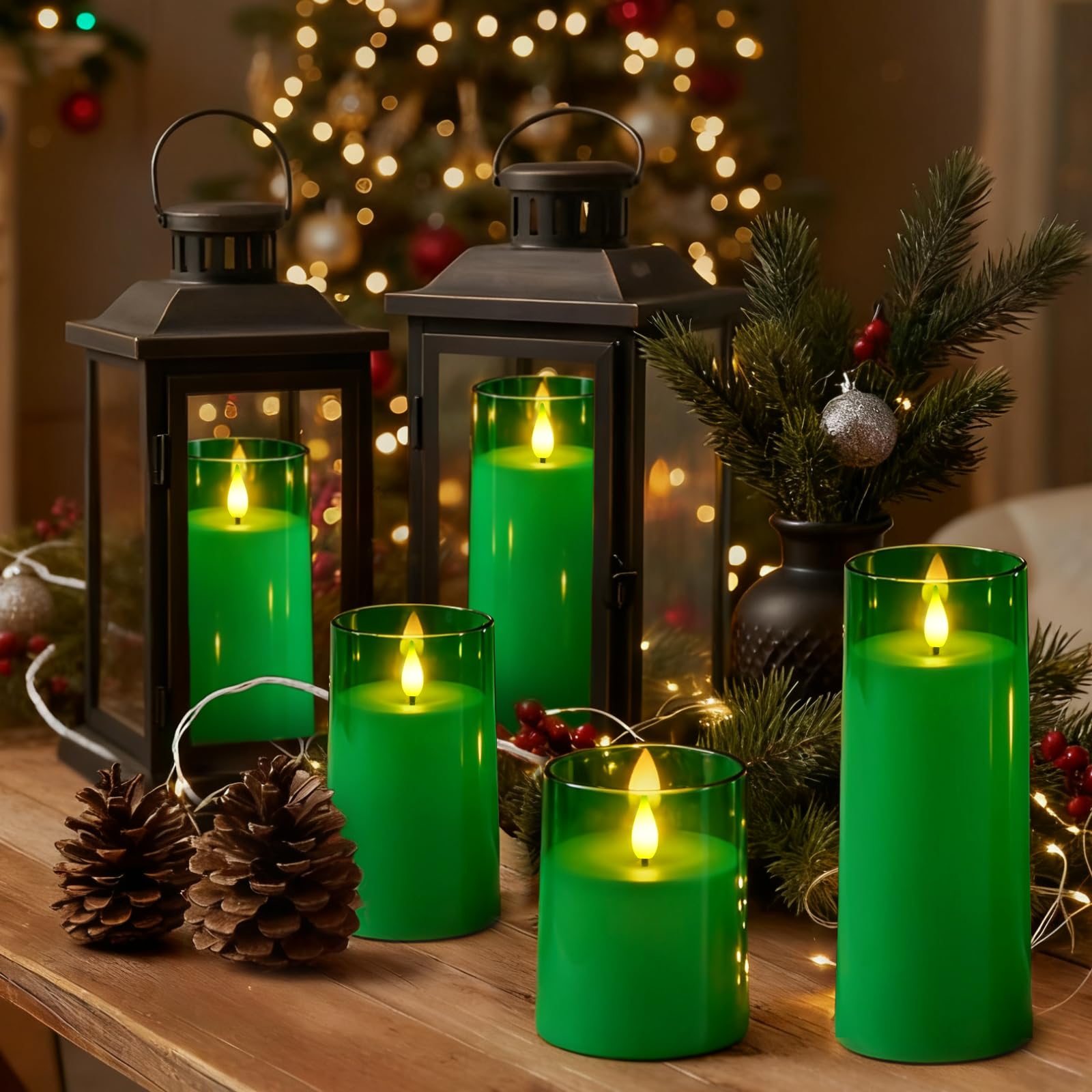 Raycare Flameless Candles Battery Operated with Remote Timer, Acrylic Flickering LED Pillar Candle for Christmas, Wedding, Home Decor, Gift for Family and Friend, White, Set of3