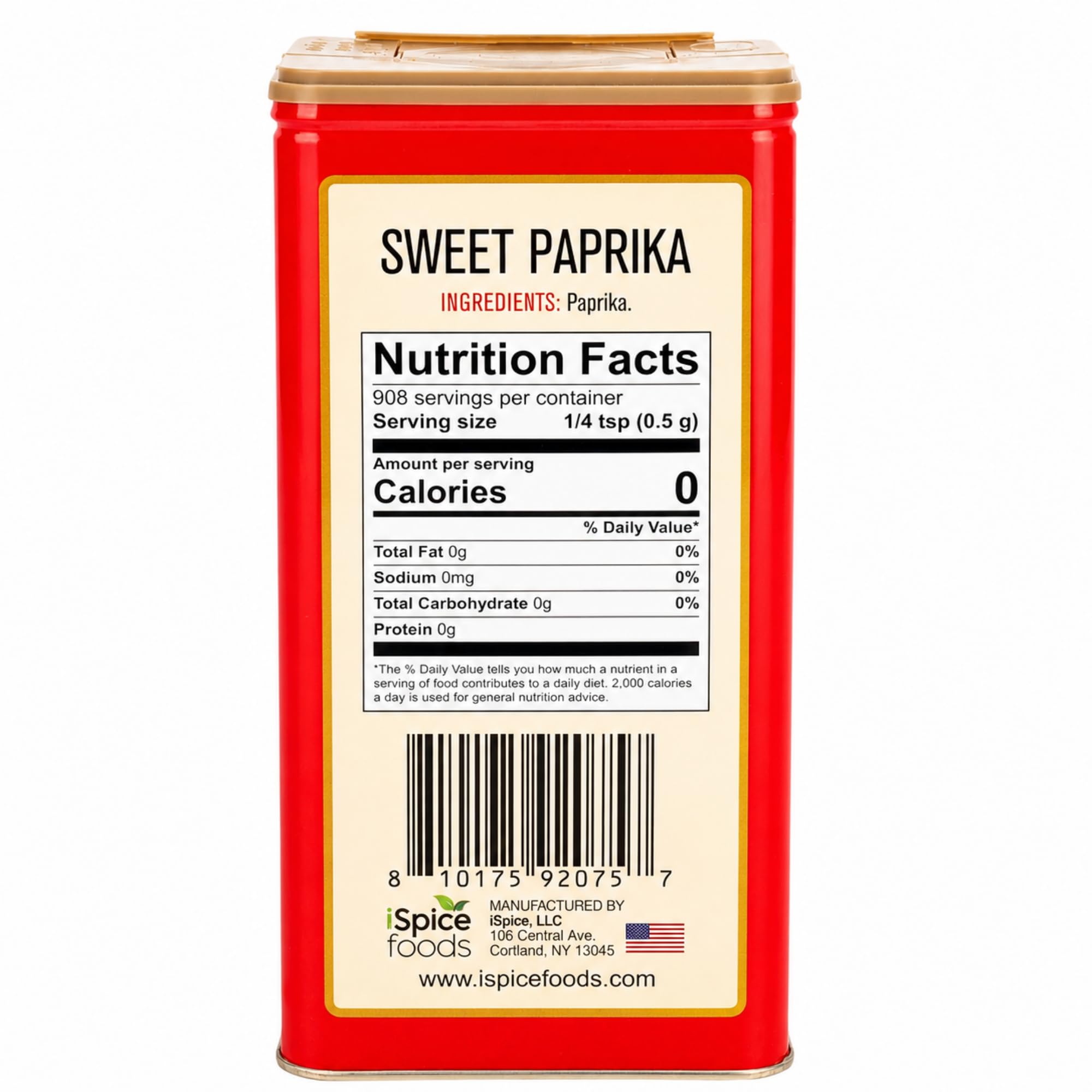 Pride of Szeged Hot Paprika Powder, Bright Red, 4 oz. Tin, 1-Count
