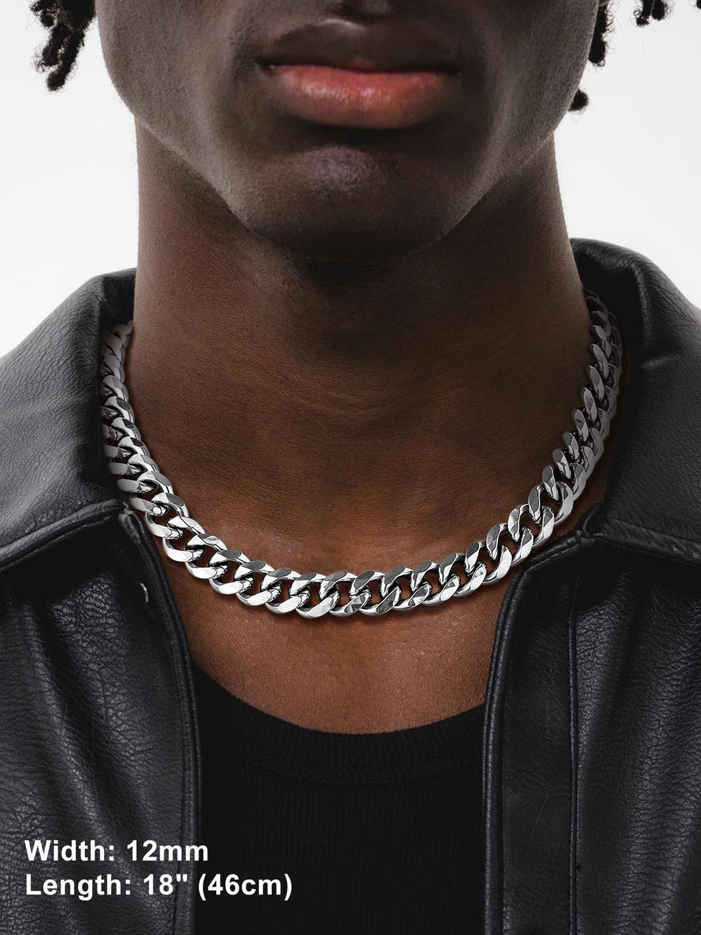 Suplight Cuban Link Chain for Men Women, 18K Gold Plated/Stainless Steel Black Miami Curb Cuban Chain Necklace, 3/6/9/12 mm 14-30 Inch Hip Hop Mens Jewelry, Send Gift Box