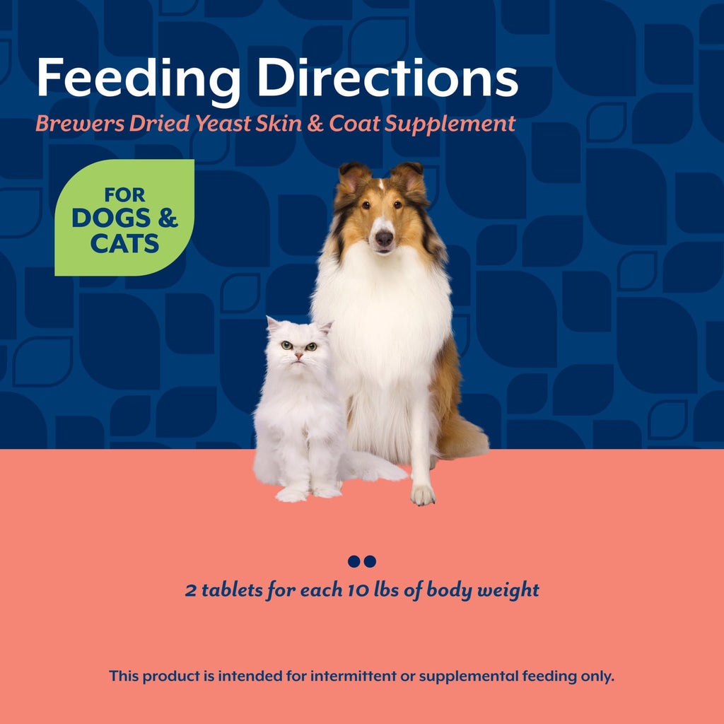 NaturVet – Brewer’s Dried Yeast Formula with Garlic Flavoring – Plus Omegas | Rich in Omega-3, 6 & 9 Fatty Acids | Fortified with B1, B2, Niacin & Vitamin C | For Dogs & Cats | 5000 Chewable Tablets