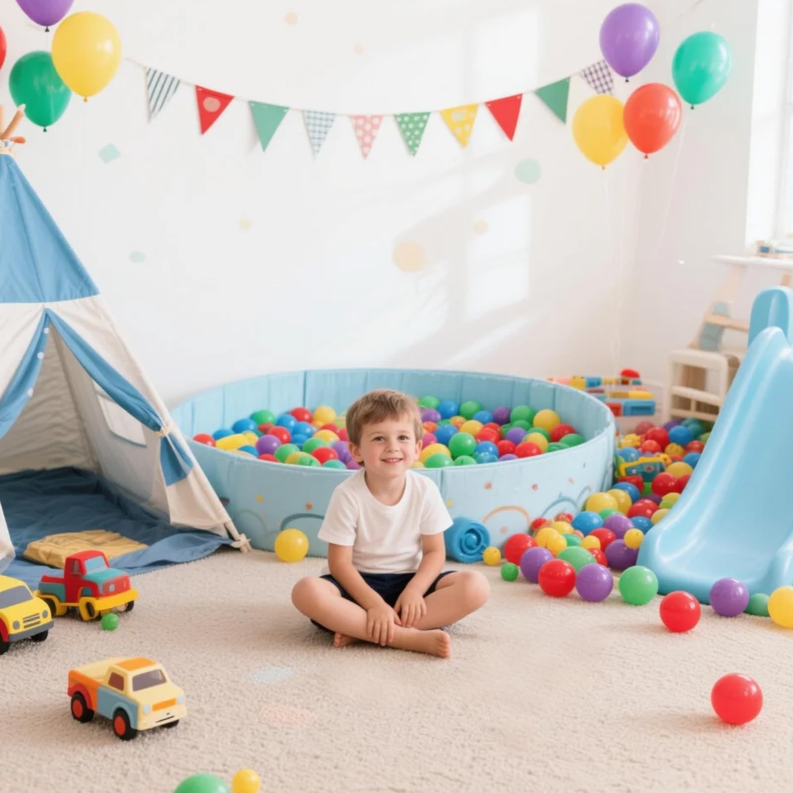 GOGOSO Ball Pit Balls for Toddler, Baby Plastic Playballs Kids Soft Pastel Pelotas Non-Toxic BPA-Free,Mix Color,100 Balls