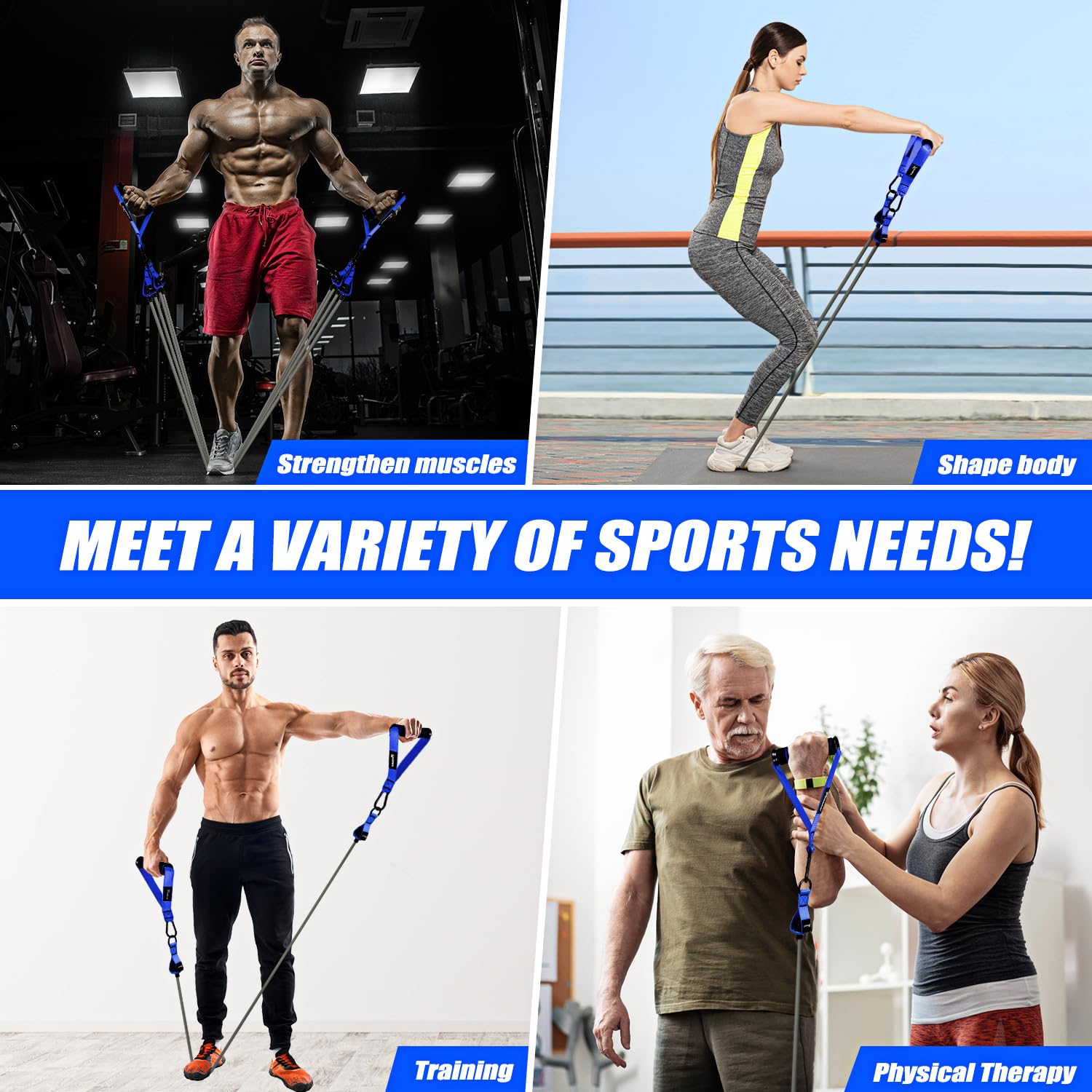 WOQQW Heavy Resistance Bands for Working Out, 350lbs/450lbs Exercise Bands with Handles, Workout Bands Set for Men, Fitness Weight Bands for Muscle Strength Training,Stretching,Slim,Home Gym Equipment