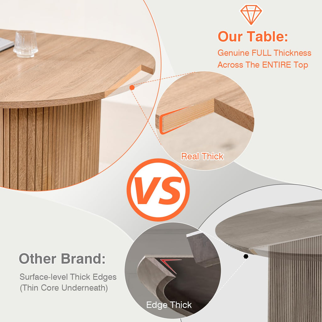 70.8" Oval Table for 4 6 Person, Modern Farmhouse Kitchen Dinner Table for Living Receiption Room, Black