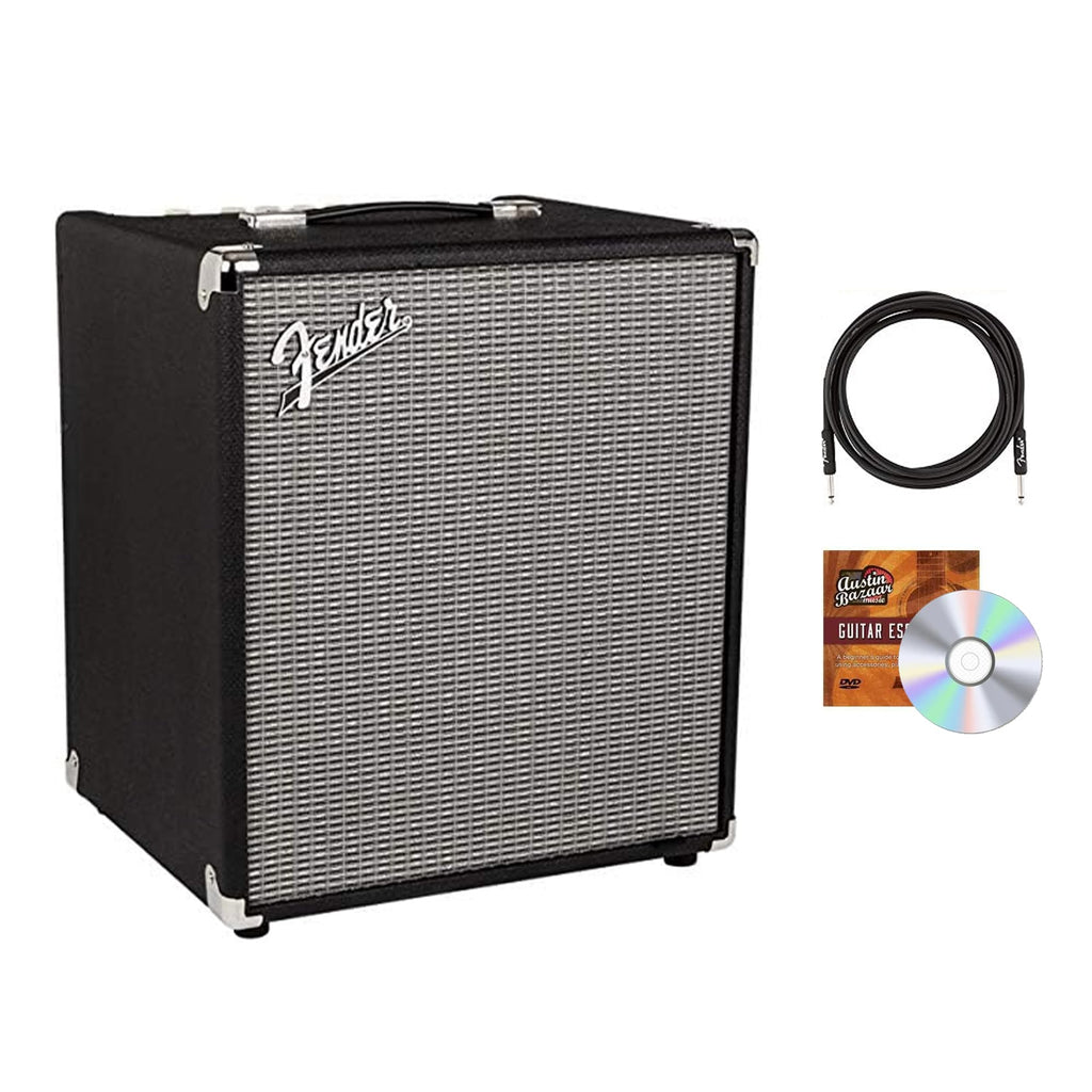 Fender Rumble 15 Bass Guitar Combo Amplifier Bundle with Instrument Cable and Austin Bazaar Instructional DVD