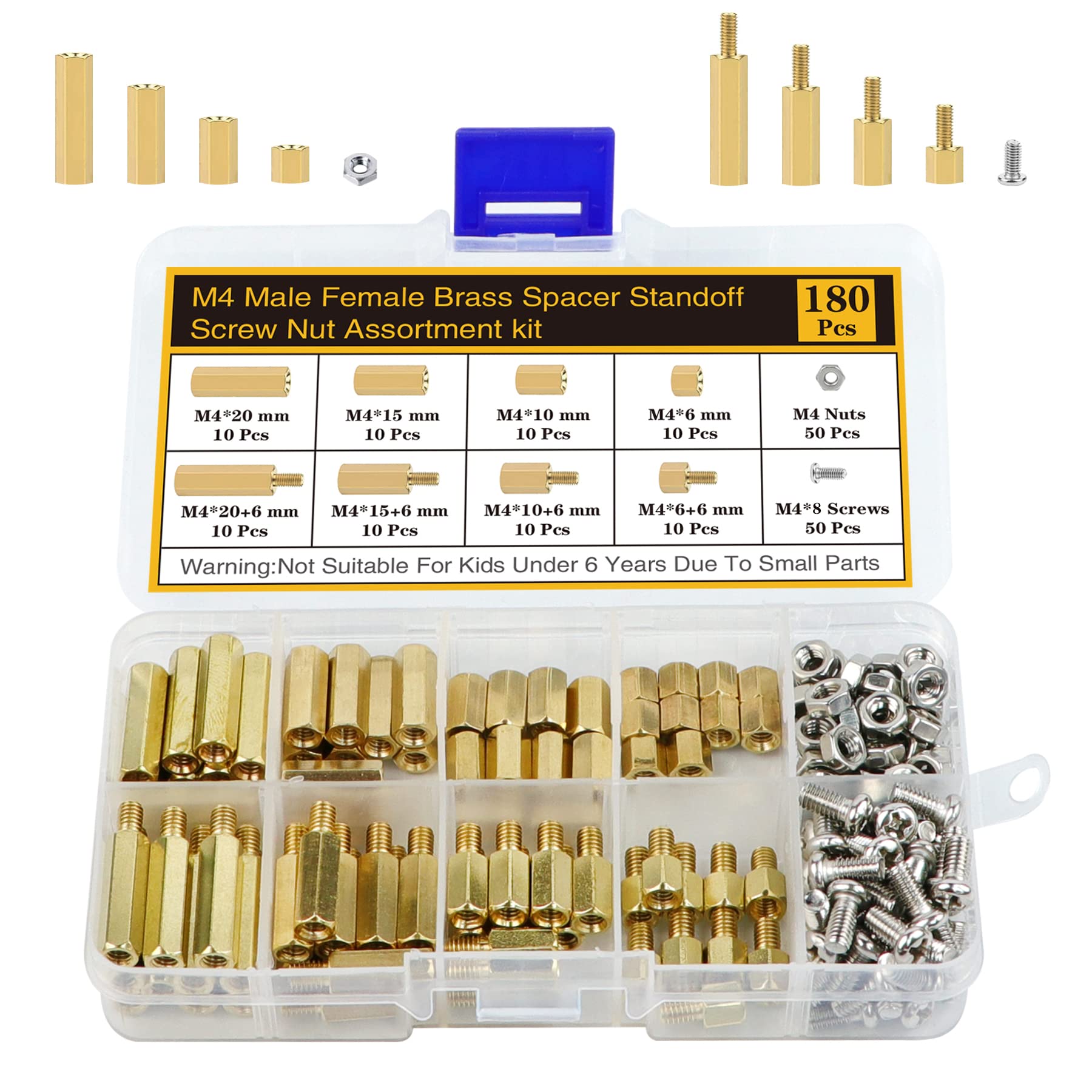 400Pcs M2 Motherboard Standoffs&Screws&Nuts Kit, Hex Male-Female Brass Spacer Standoffs, Laptop Screws for DIY Computer Build, Electronic Projects, Raspberry Pi, Circuit Board etc.
