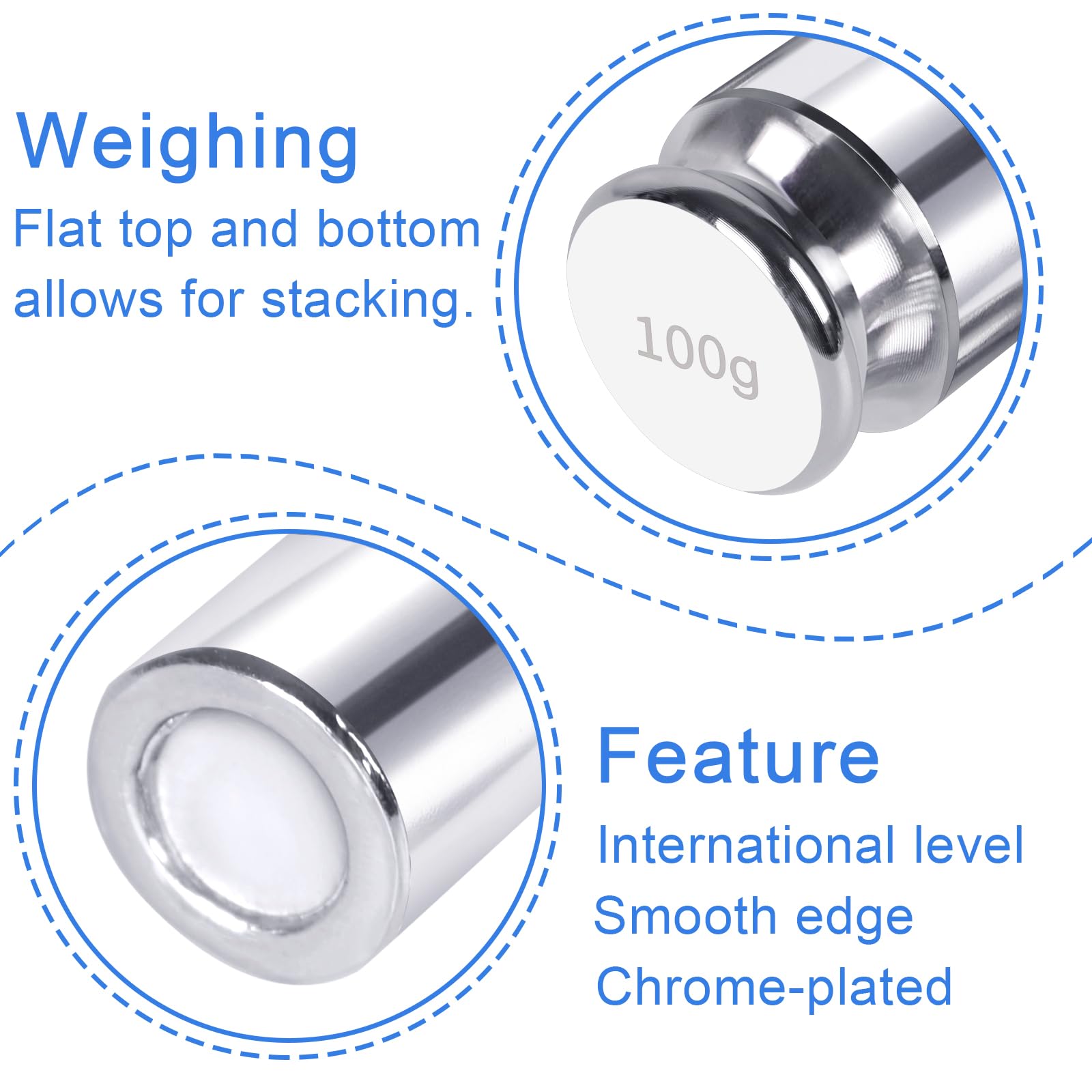 QP Calibration Weights, 50 Gram Scale Weights, OIML Class M1 High Precision Stainless Steel Scale Balance Weights with Chrome Finish, Calibration Weights for Digital Scale, Kitchen Scale, Pocket Scale