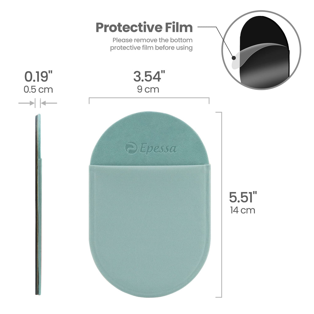 Epessa Universal Stick-On Mouse Pouch, Holder for Wireless Mouse, Sleeve for Laptop, Reusable Adhesive, No Glue Residue, Compatible with iPad or MacBook (Black)