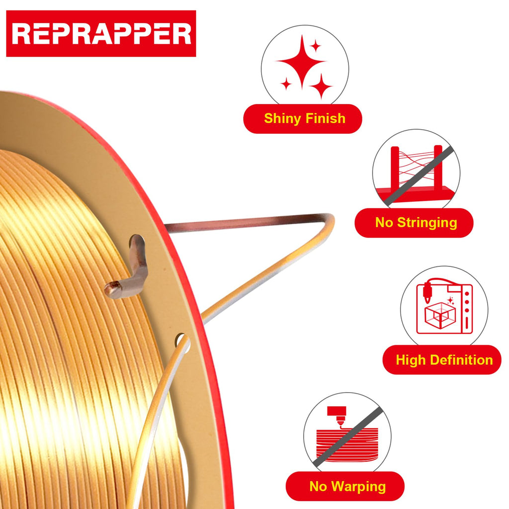 RepRapper PLA Filament, Multicolor Glitter Sample Pack, Shiny Galaxy Silk PLA1.75MM for 3D Printer, Glow in The Dark Sparkle Laser Series 3D Printer Filament, 250g*4