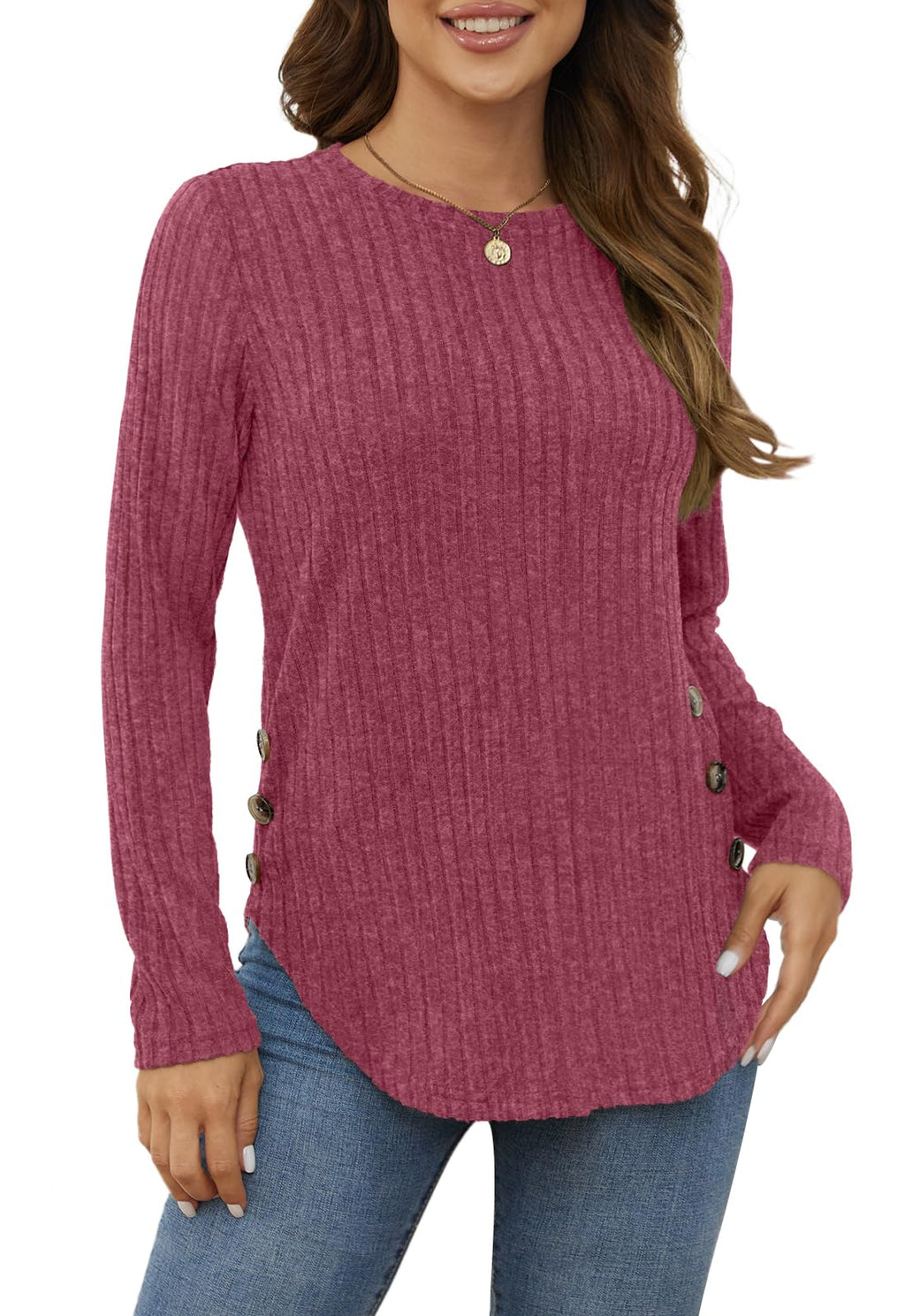 Yincro Women's Long Sleeve Fall Sweaters 2026 Lightweight Casual Crewneck Tunic Tops