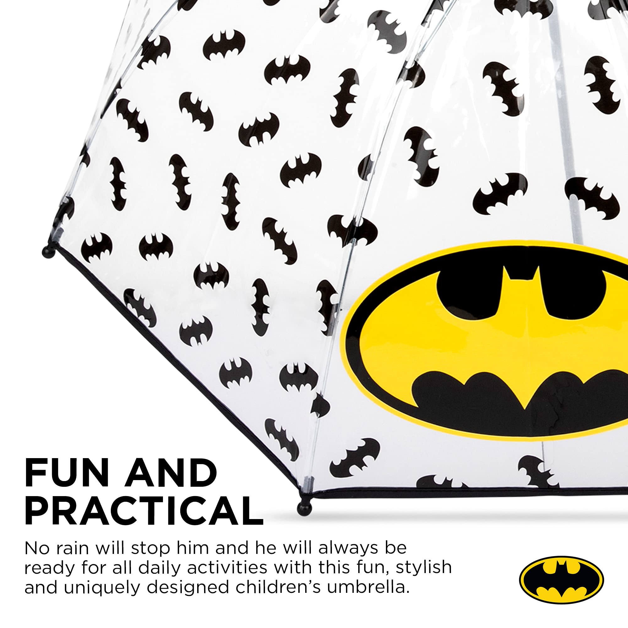 ABG Accessories Kids Umbrella for Boys and Girls Dome clear bubble umbrellas for Rain Windproof & Transparent with Easy Grip Handle Ages 3-10