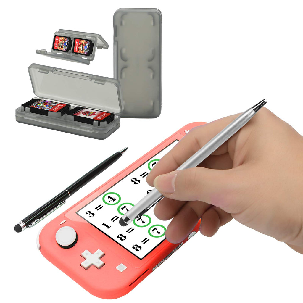 Switch Lite Accessories Bundle, Kit with Carrying Case,TPU Case Cover with Screen Protector,Charging Dock,Playstand, Game Card Case, USB Cable, Stylus,Thumb Grip Caps for Nintendo Switch Lite (Black)