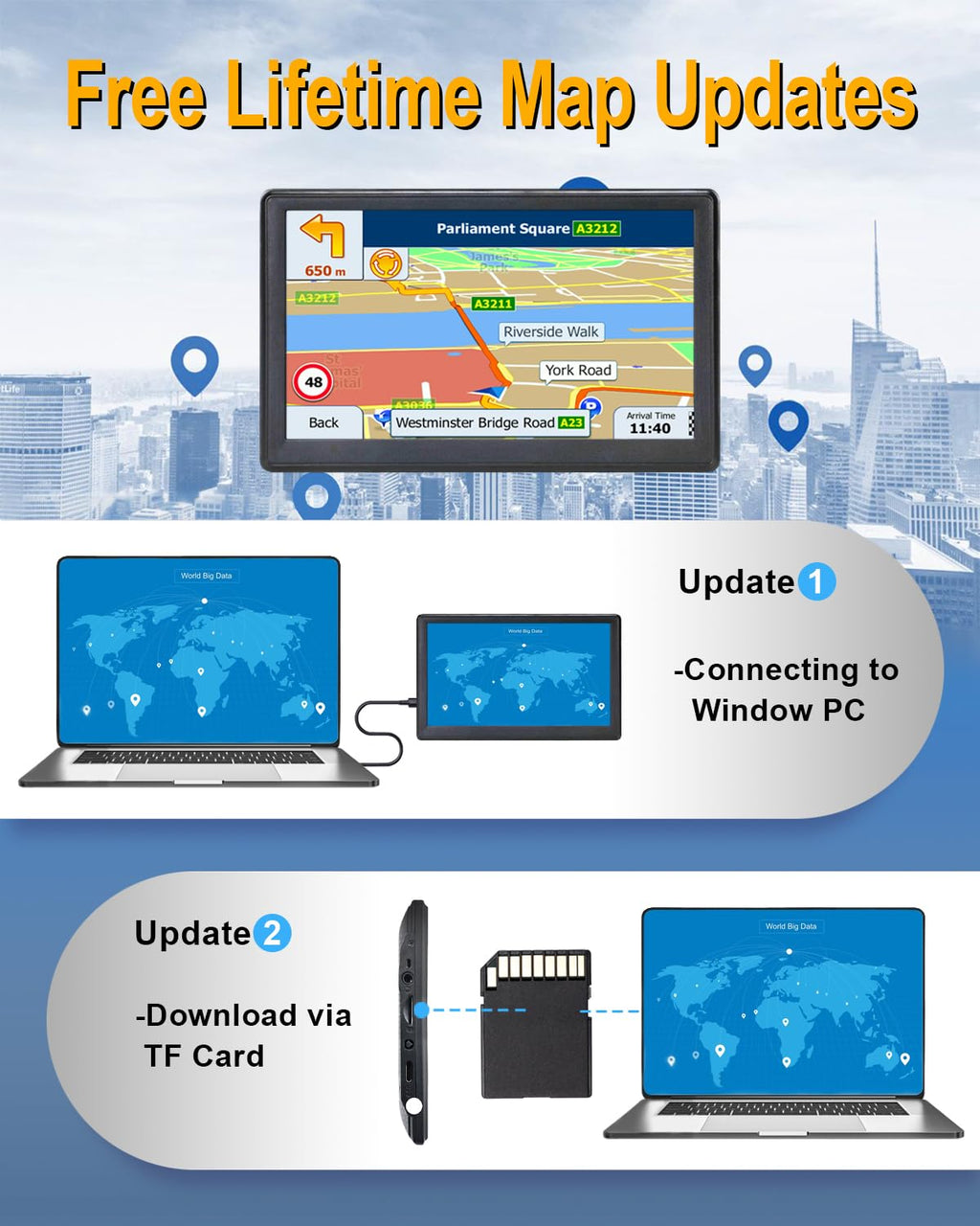 OHREX N700 GPS Navigator for Car Truck RV, Truck GPS Commercial Drivers,Large 7”Trucker GPS,Latest 2026 Map with Free Lifetime Updates,Custom Routing,Driver Alerts