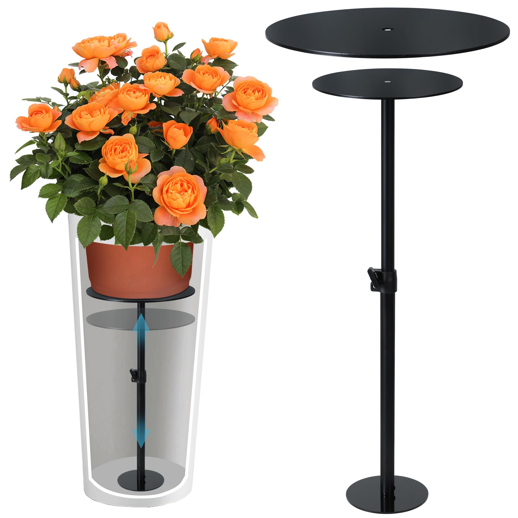 Adjustable Plant Risers for Inside Pots, 11-20" Rise Planter Insert Filler for Large Pots, Plant Lift Inserts Pot Risers for Indoor Outdoor Tall Taper Planter Container (6" 8" 10" Base Top, Set of 1)