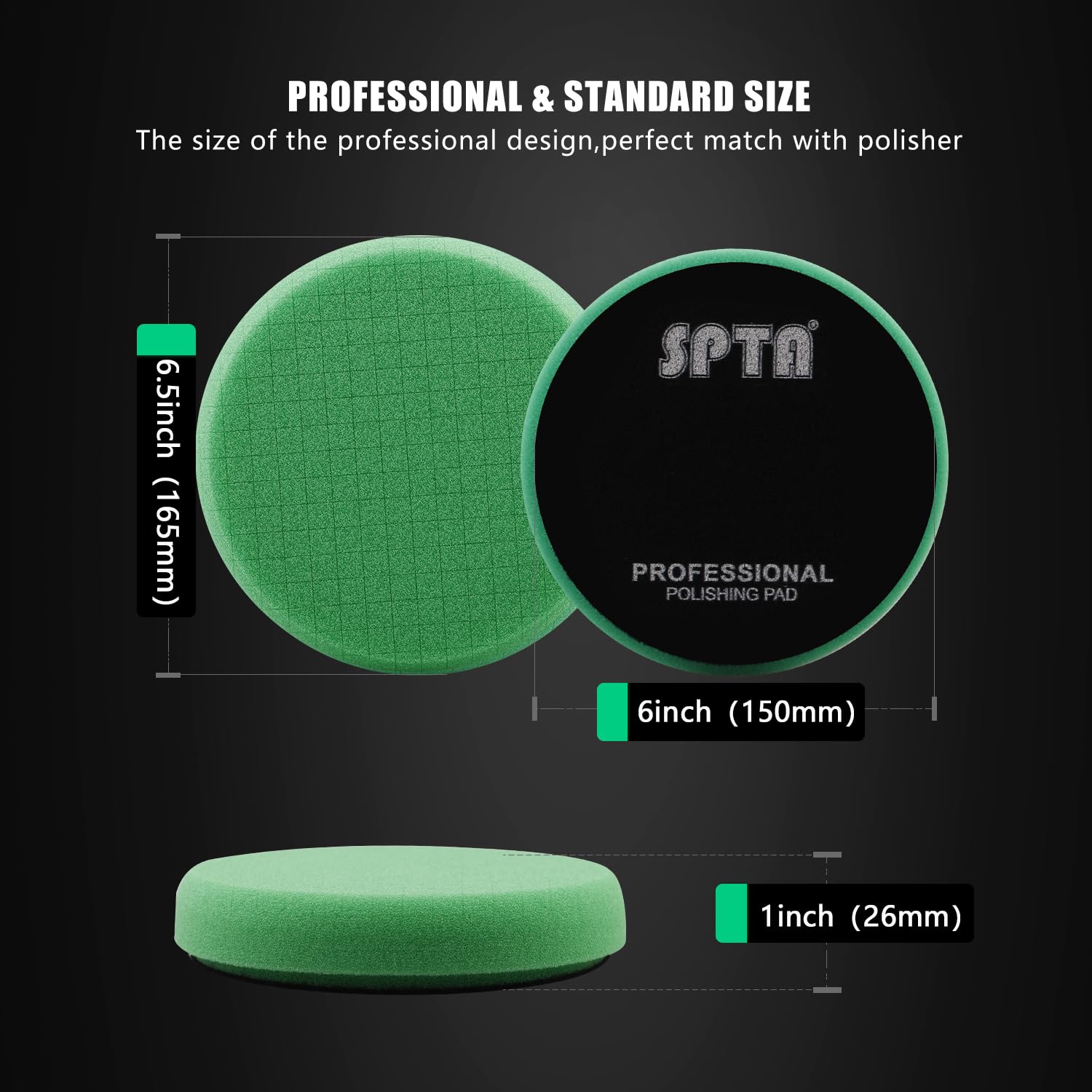 Blue T60 Moderate-Cut Foam Polishing Pads, SPTA 1Pc 3.5 Inch Face for 3 Inch 80mm Backing Plate Compound Buffing Sponge Pads for Car Buffer Polisher Compounding, Polishing and Waxing -FPTSS3G