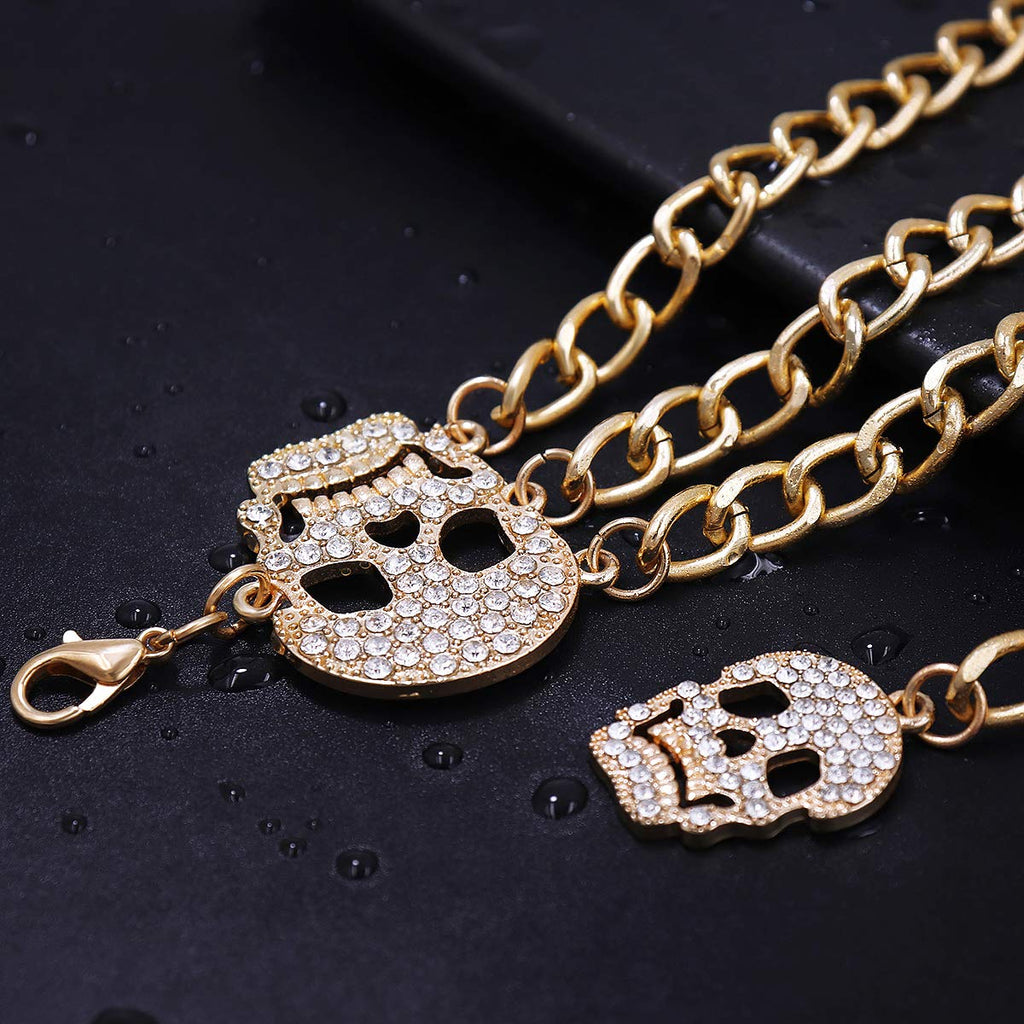 Glamorstar Multilayer Metal Waist Chain Dress Belts Metal Belt for Women