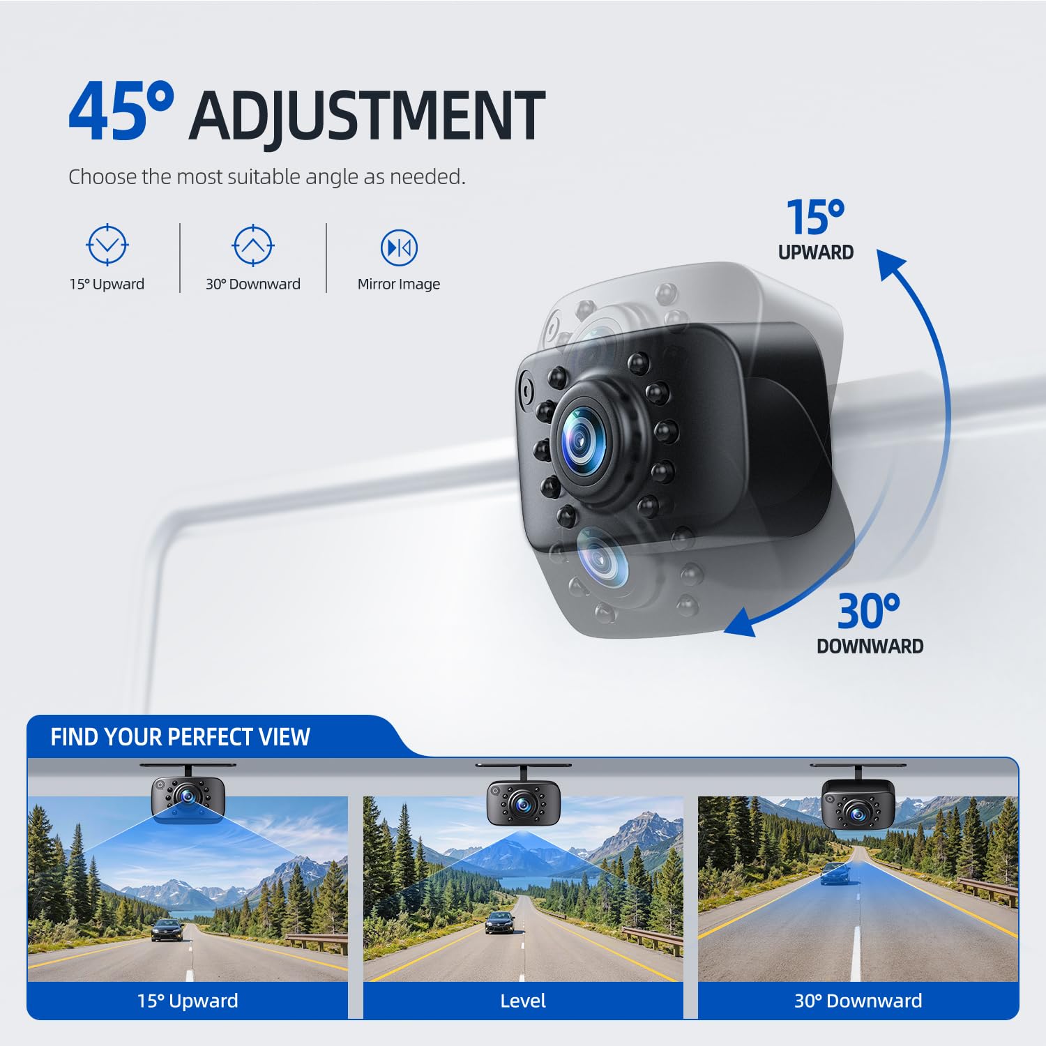 eRapta ERT01 HD Backup Camera Rear View License Plate Reverse Camera Universal for Pickup Truck Car SUV 149 Degree Perfect Angle Night Vision IP69K Level Waterproof