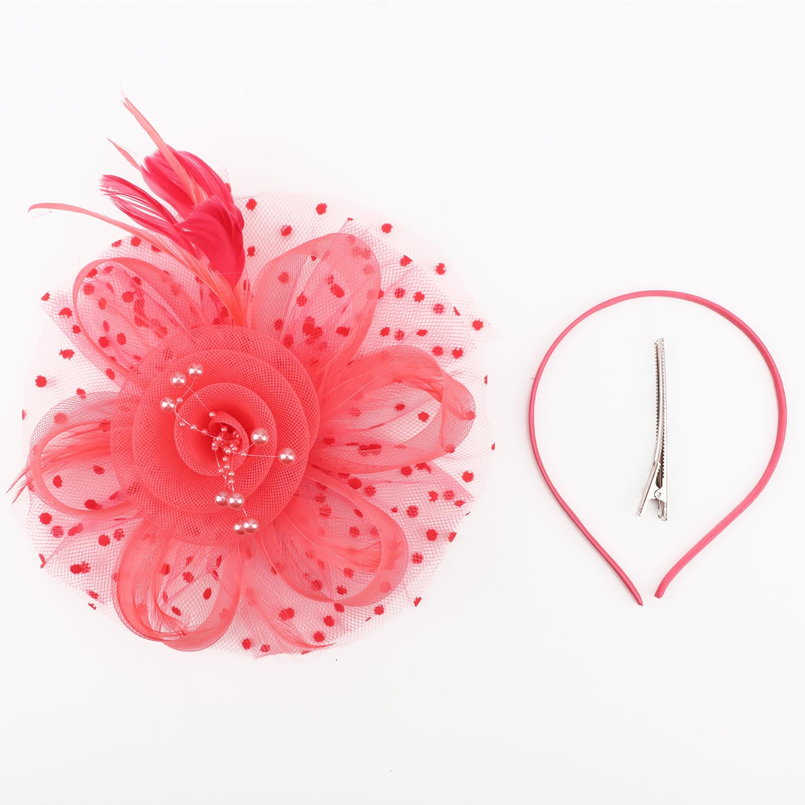 AQOKKA Women Fascinators Hats Flower Fascinators with Headband and Clip Tea Party Headwear for Women and Girls