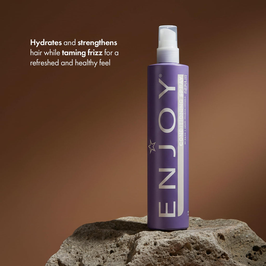 Enjoy Conditioning Spray, Leave-In Detangler, Hydrating and Strengthening Mist for All Hair Types, Frizz Control and Styling Reactivator, pH 3.5-4.5, 10.1 Fl Oz