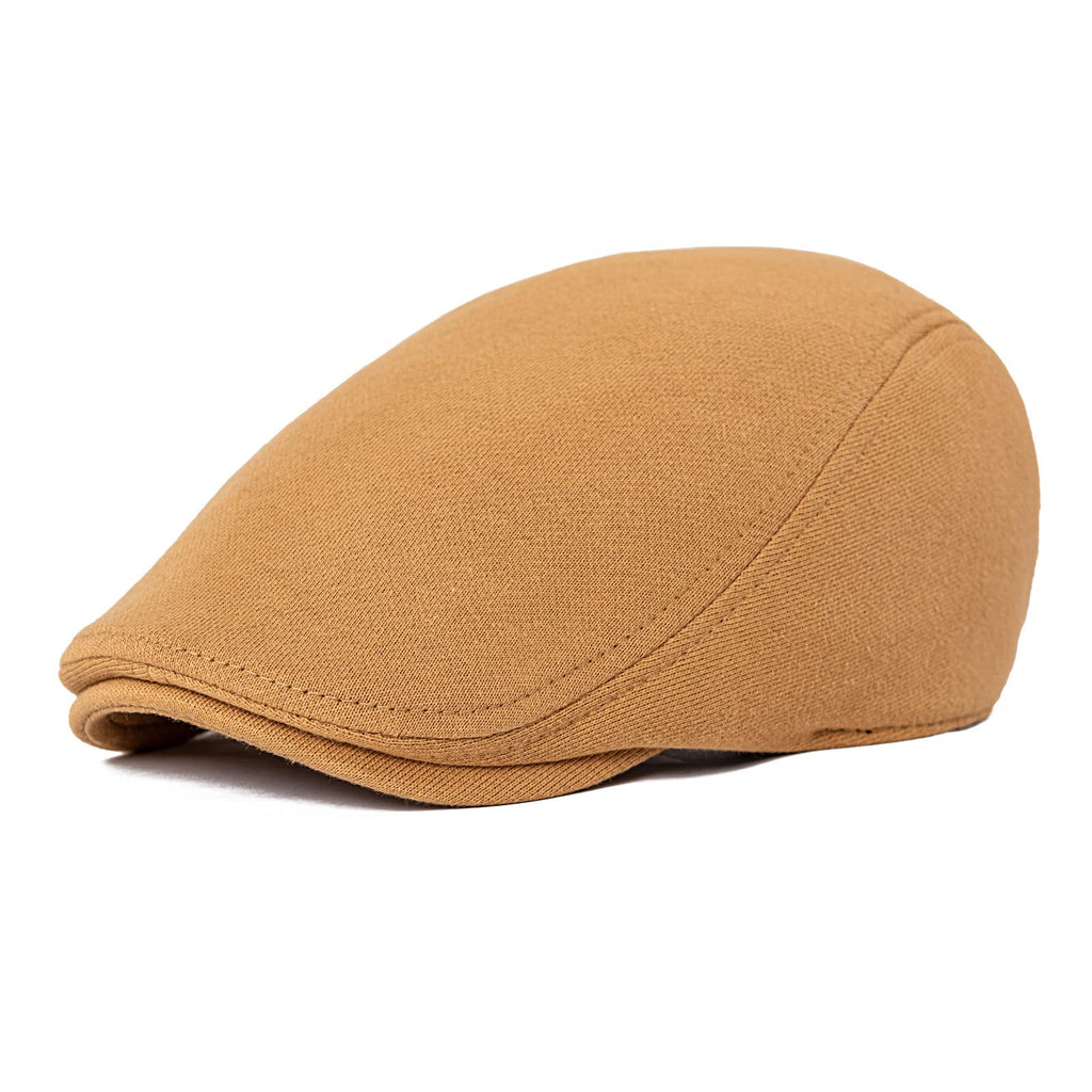 FEINION Men Cotton Newsboy Cap Soft Fit Cabbie Hat