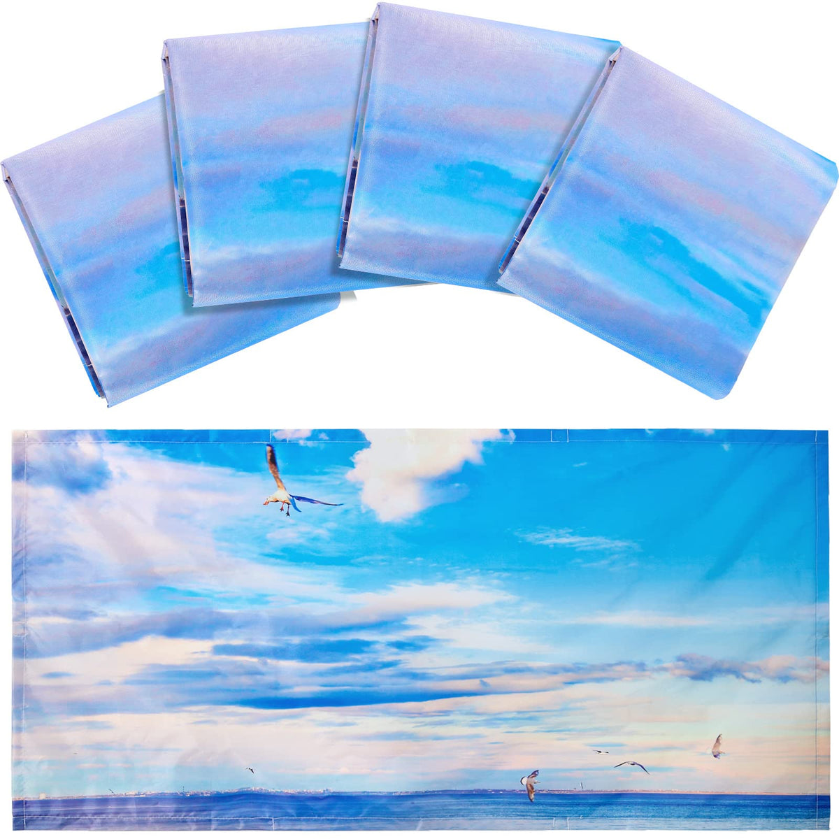 Hortsun 4 Pack Fluorescent Light Covers 4 x 2 Feet Magnetic Light Cover for Drop Ceiling, Fluorescent Ceiling Shade Filters for Office Classroom Home Hospital Decor(Beach)
