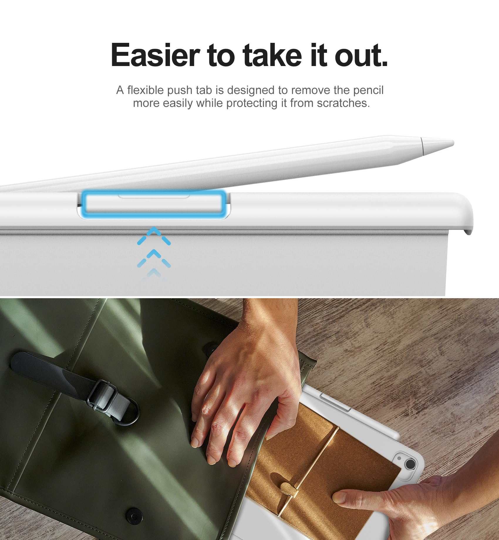 Dracool for Apple Pencil Pro/Apple Pencil 2nd Generation Pencil Holder Compatible with Magic Keyboard, Smart Folio, and Other Magnetic Cases for iPad Pencil Case 6.53 inch - Black
