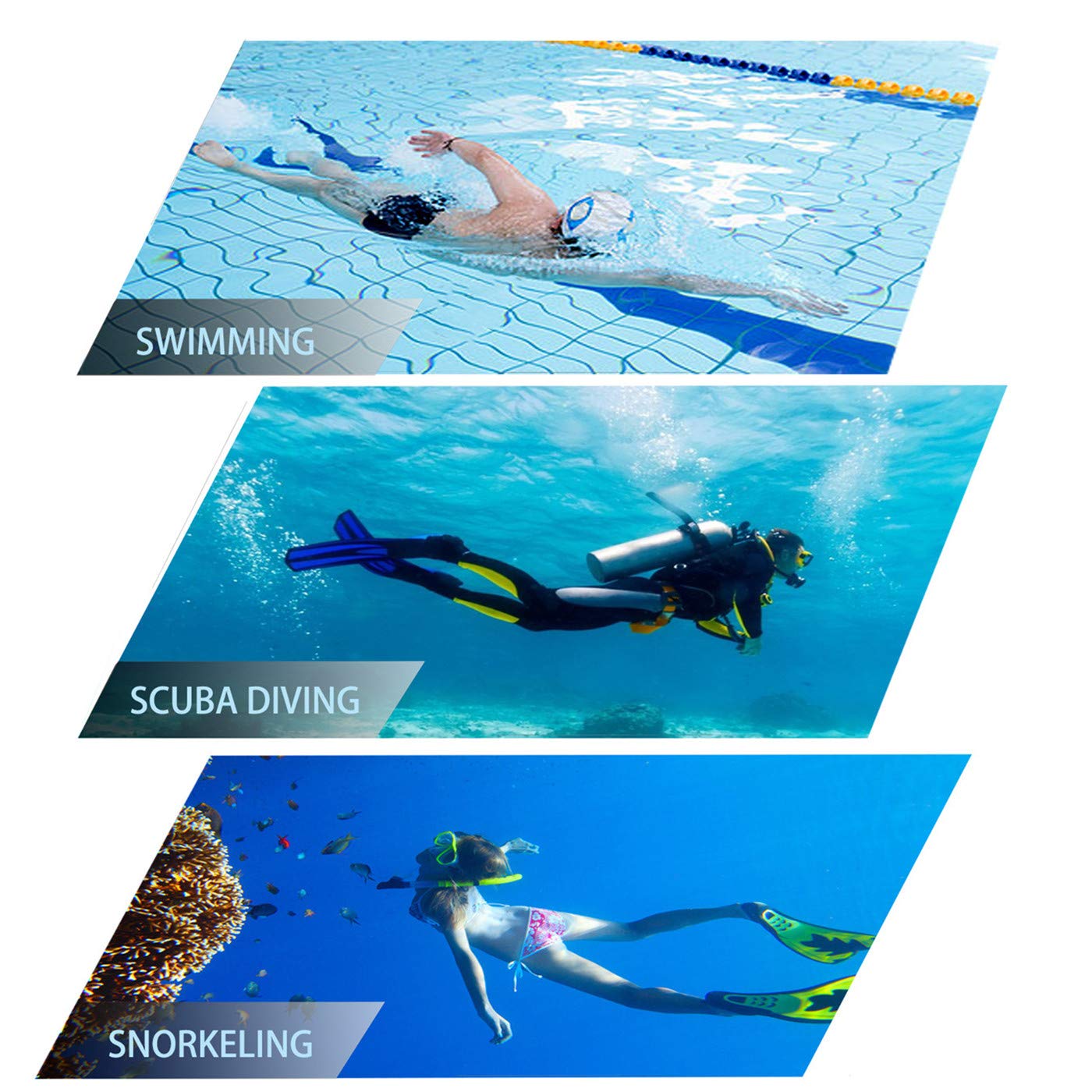 Snorkeling Gear for Adults, Dry Snorkel Mask Set, Scuba Diving Snorkle mask Set Adult, Panoramic Wide View Anti-Fog Dive mask, Swimming Diving Snorkeling Packages