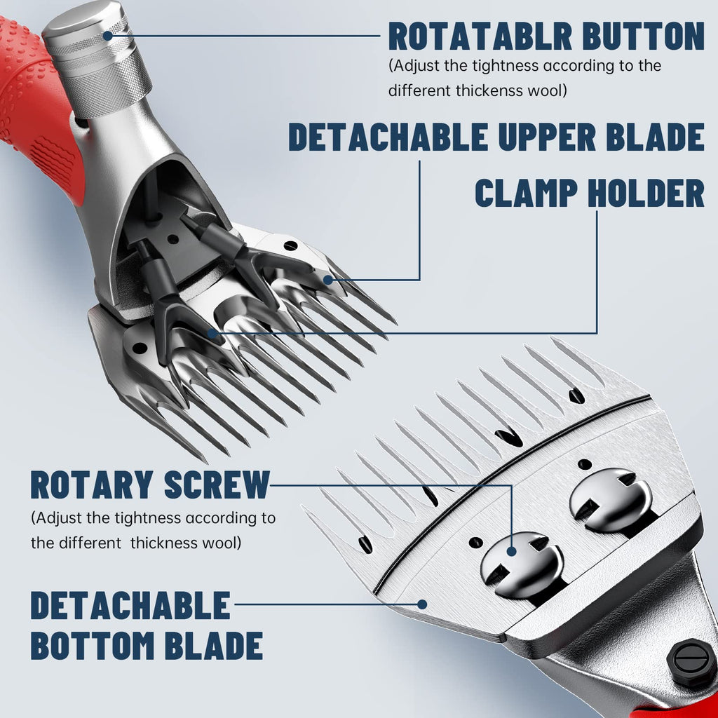 2026 Upgraded Sheep Shears 500W, Professional Electric Sheep Clippers, Farm Livestock Grooming Kit, 6 Speed Heavy Duty Electric Shears for Sheep Alpacas Goats Thick Coat Animals