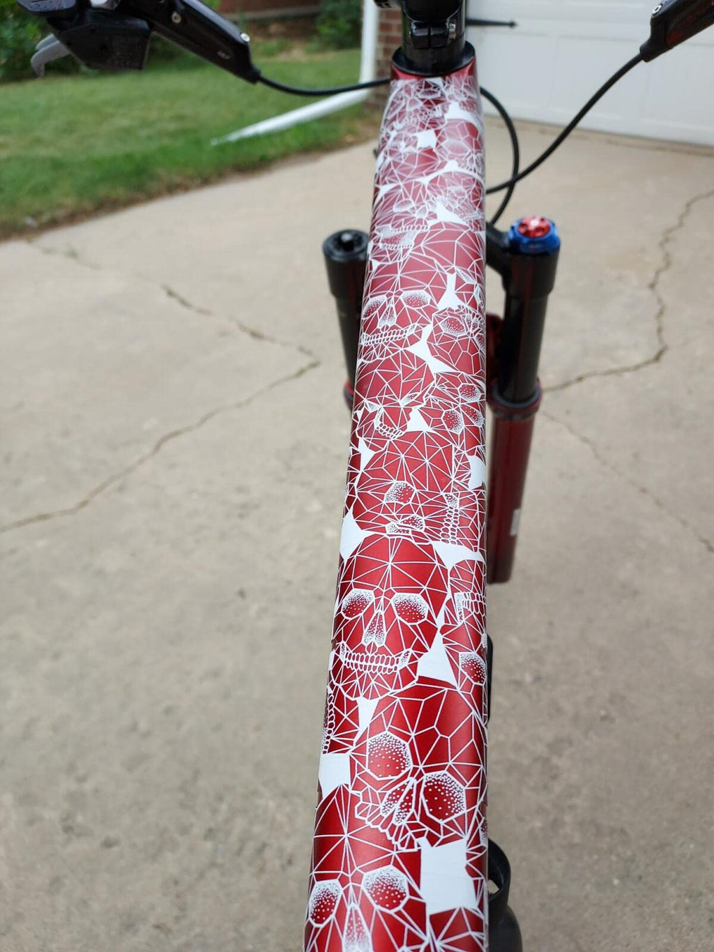 Bike Frame Protection Tape- High Impact Clear Vinyl Wrap Includes Tool (4”x72) Bicycle Frame Protector, Mountain Bike Frame Guard Chainstay Protector (Art Deco)