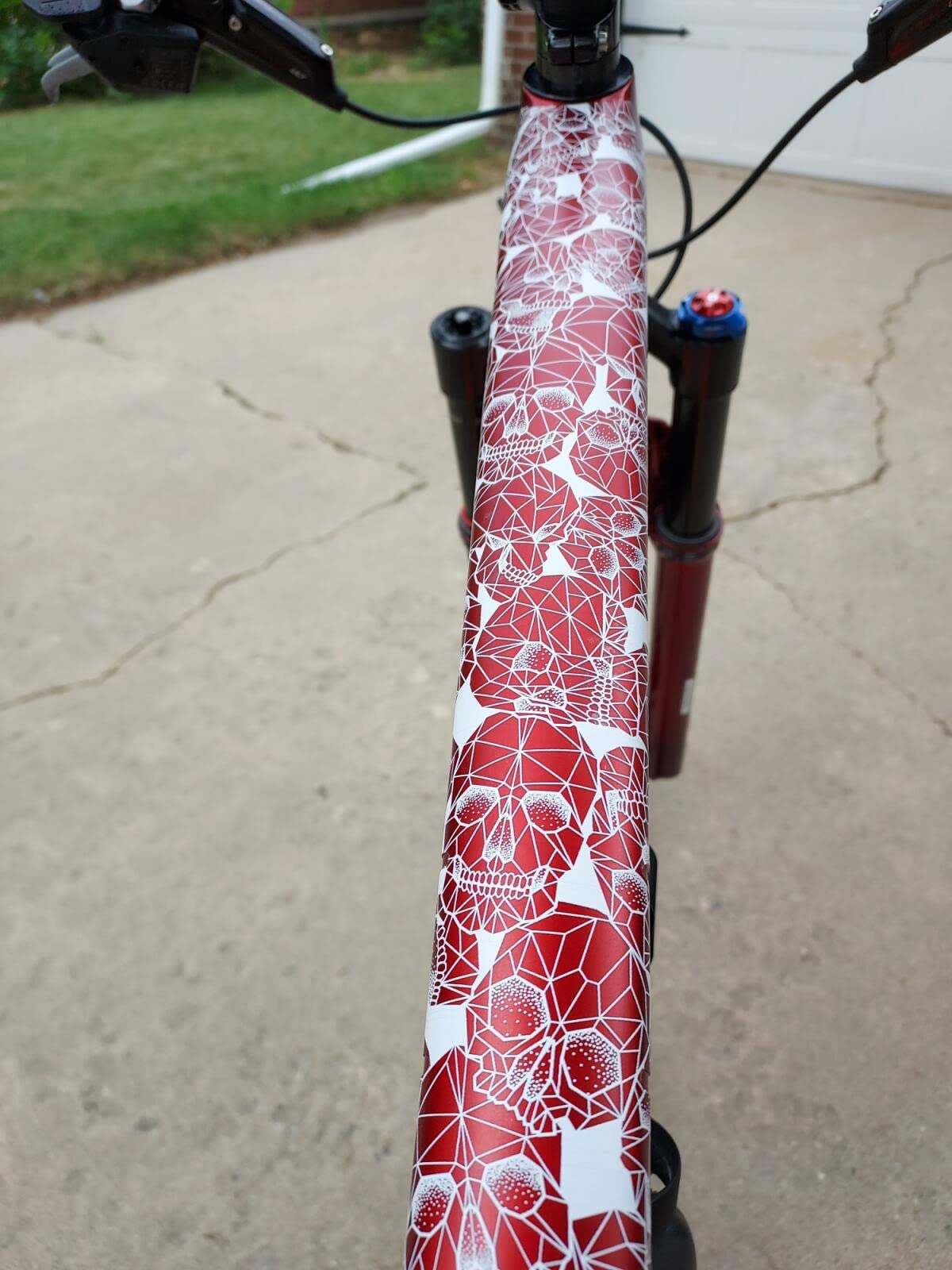 Bike Frame Protection Tape- High Impact Clear Vinyl Wrap Includes Tool (4”x72) Bicycle Frame Protector, Mountain Bike Frame Guard Chainstay Protector (Art Deco)