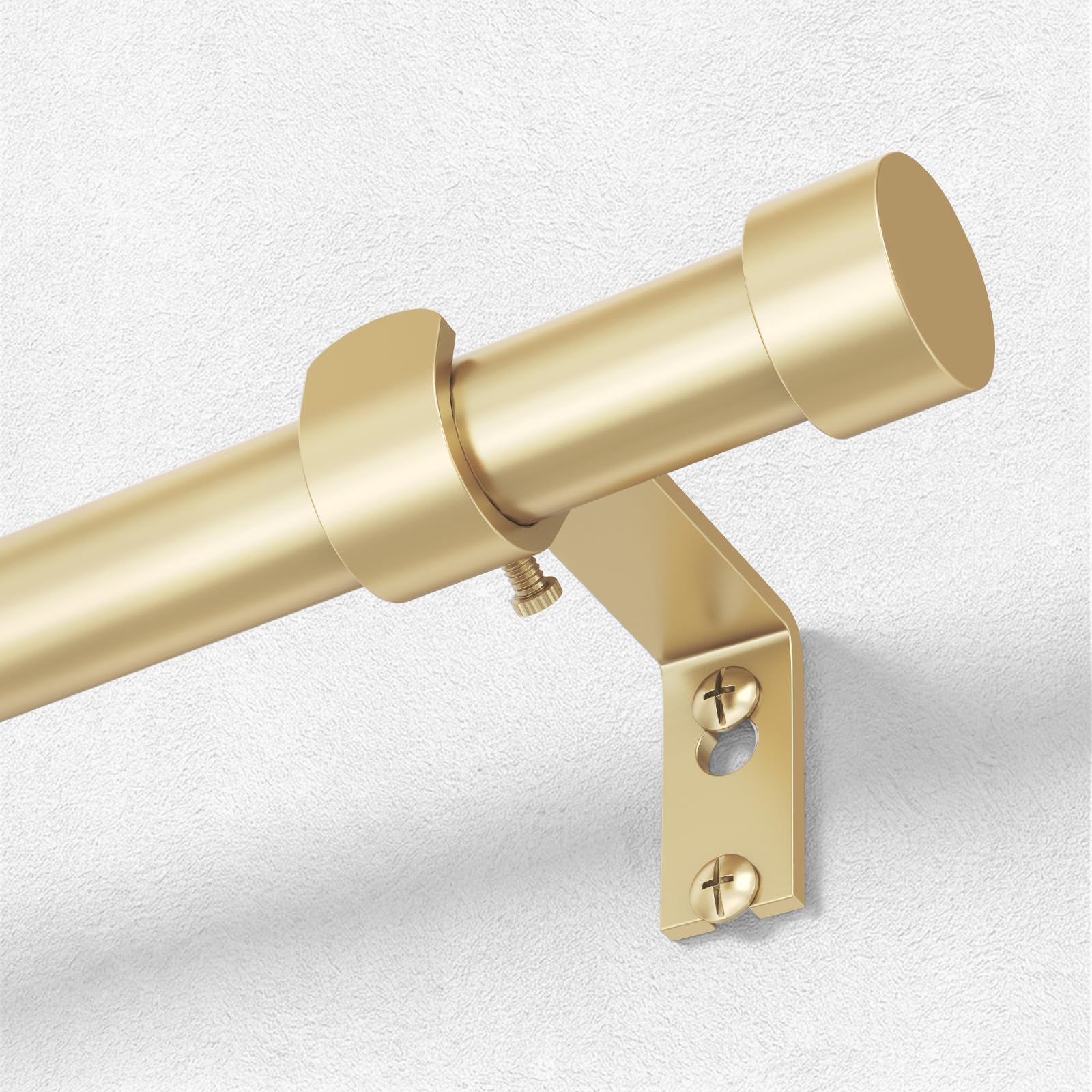 OLV Black Curtain Rod 36 to 45 Inch, 1 Inch Adjustable Modern Curtain Rods for Windows, Decorative Heavy Duty Window Treatment Rods with End Cap Finials, Telescopic Splicing Drapery Pole, Easy Install