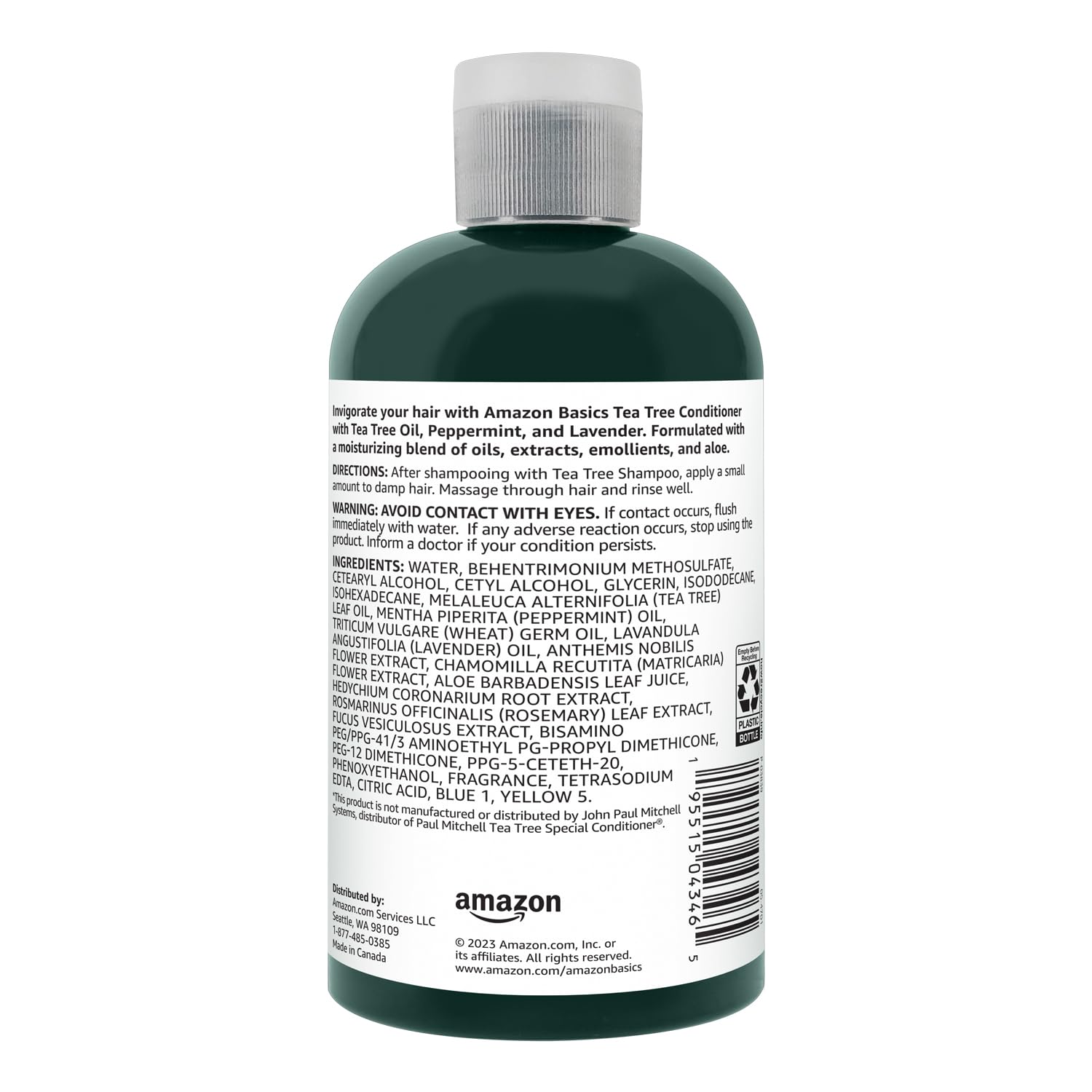 Amazon Basics Tea Tree Conditioner with Peppermint and Lavender, 10.14 Fl Oz, Pack of 1