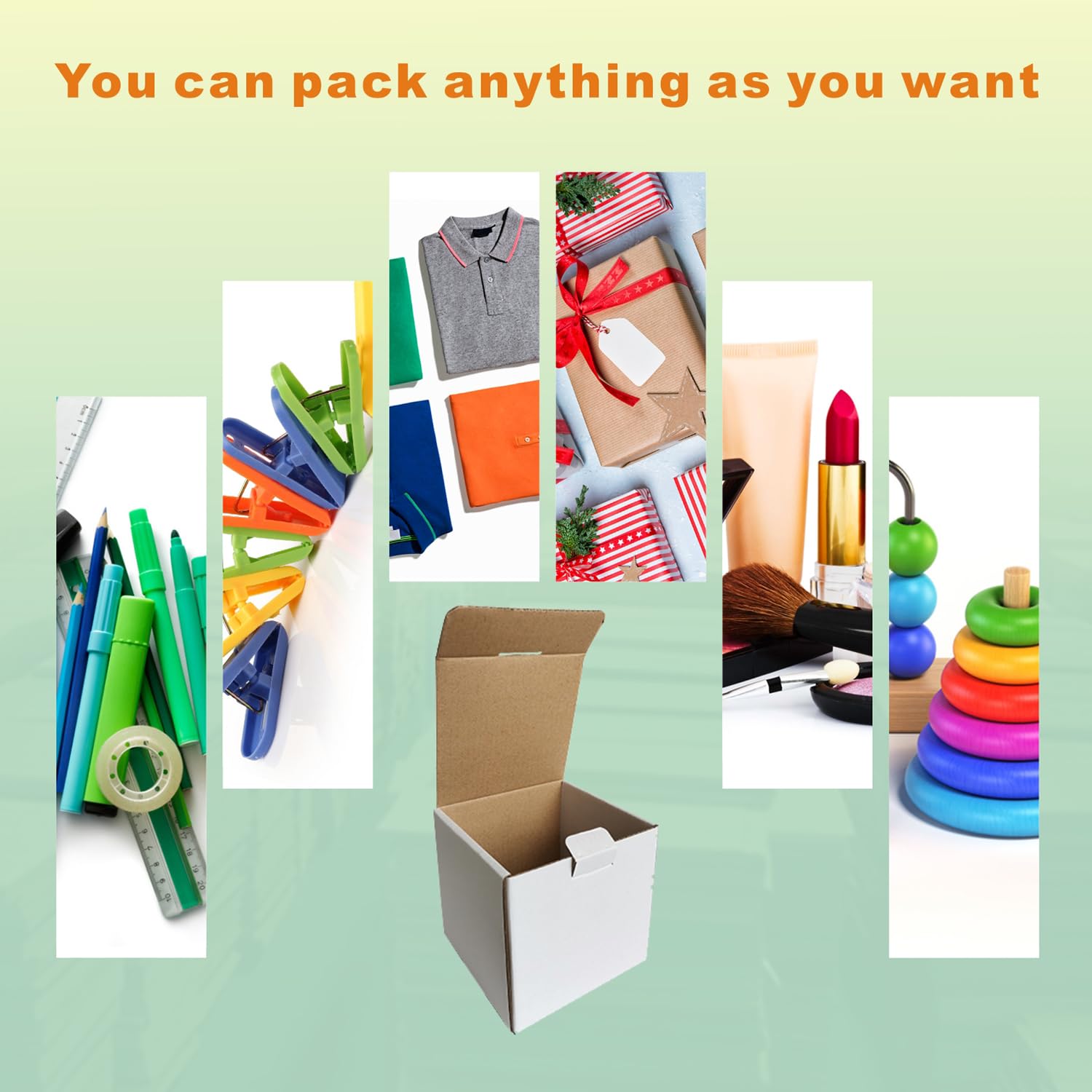 4x4x1'' Small Shipping Boxes 25 Pack, Corrugated Cardboard Mailers for Business, Black (CM441B25)